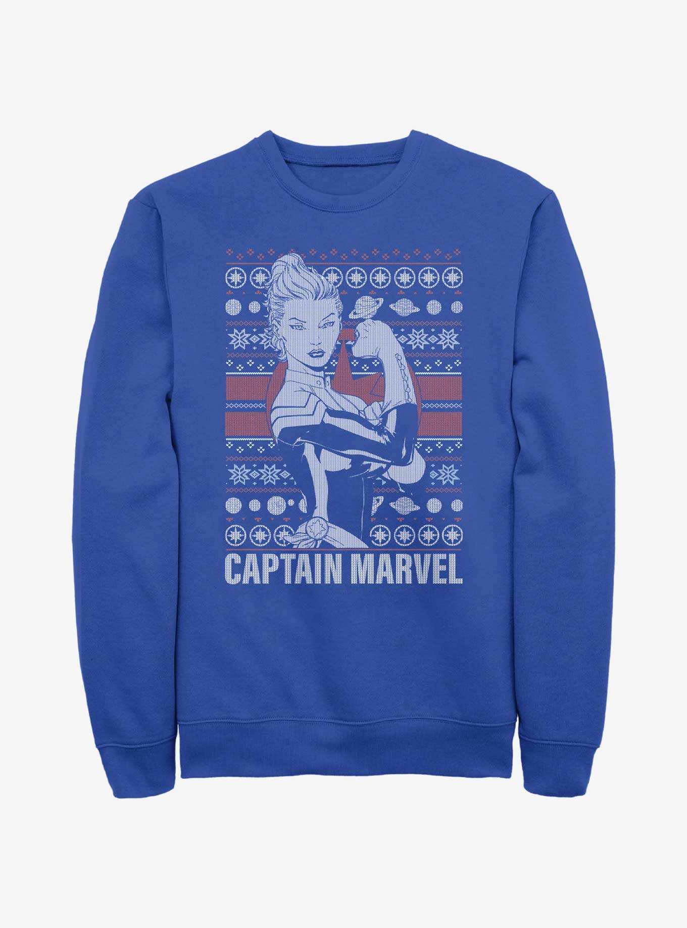 Marvel Captain Marvel Ugly Holiday Sweatshirt, , hi-res