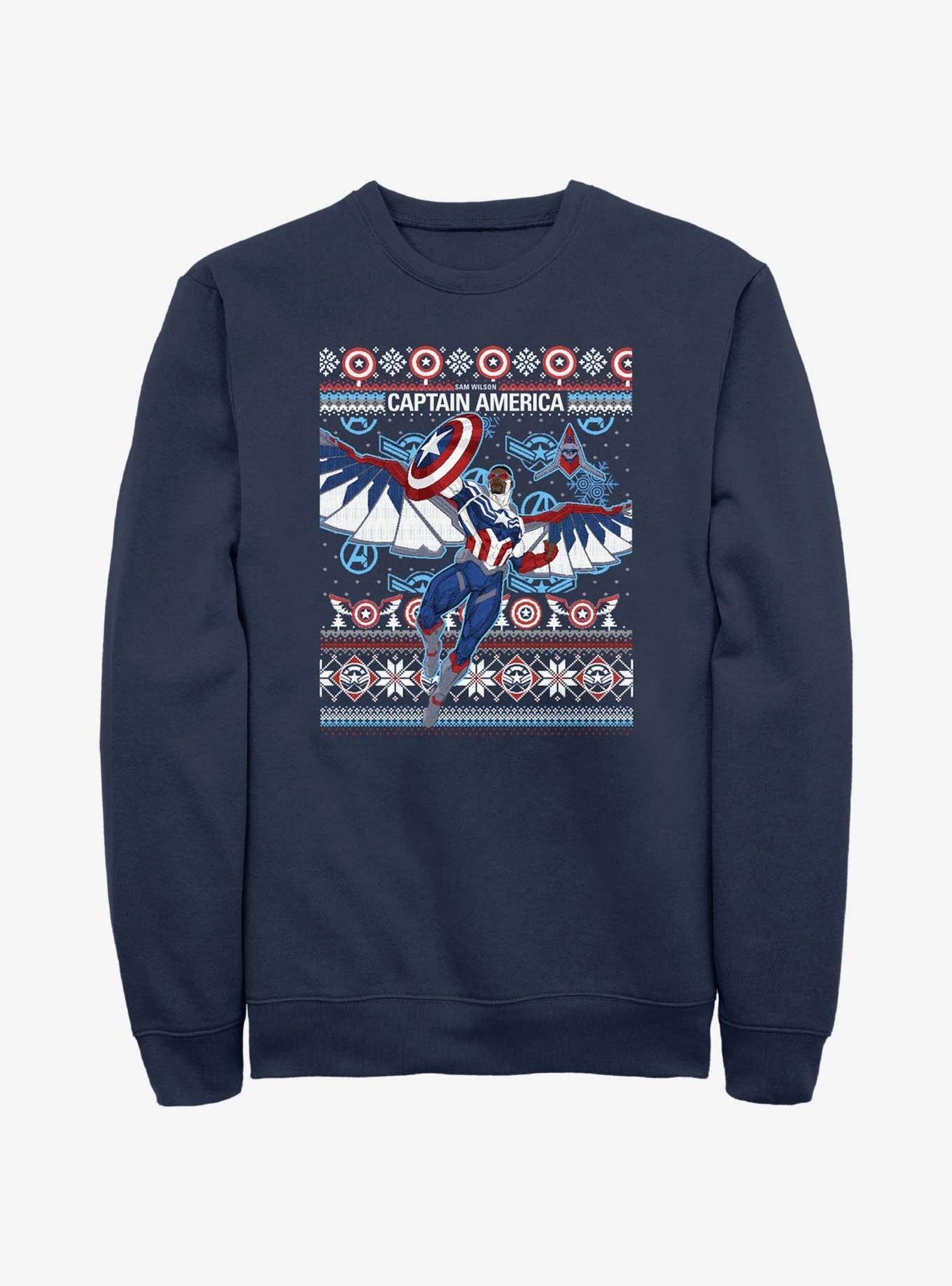 Marvel Captain America Sam Wilson Ugly Holiday Sweatshirt, , hi-res