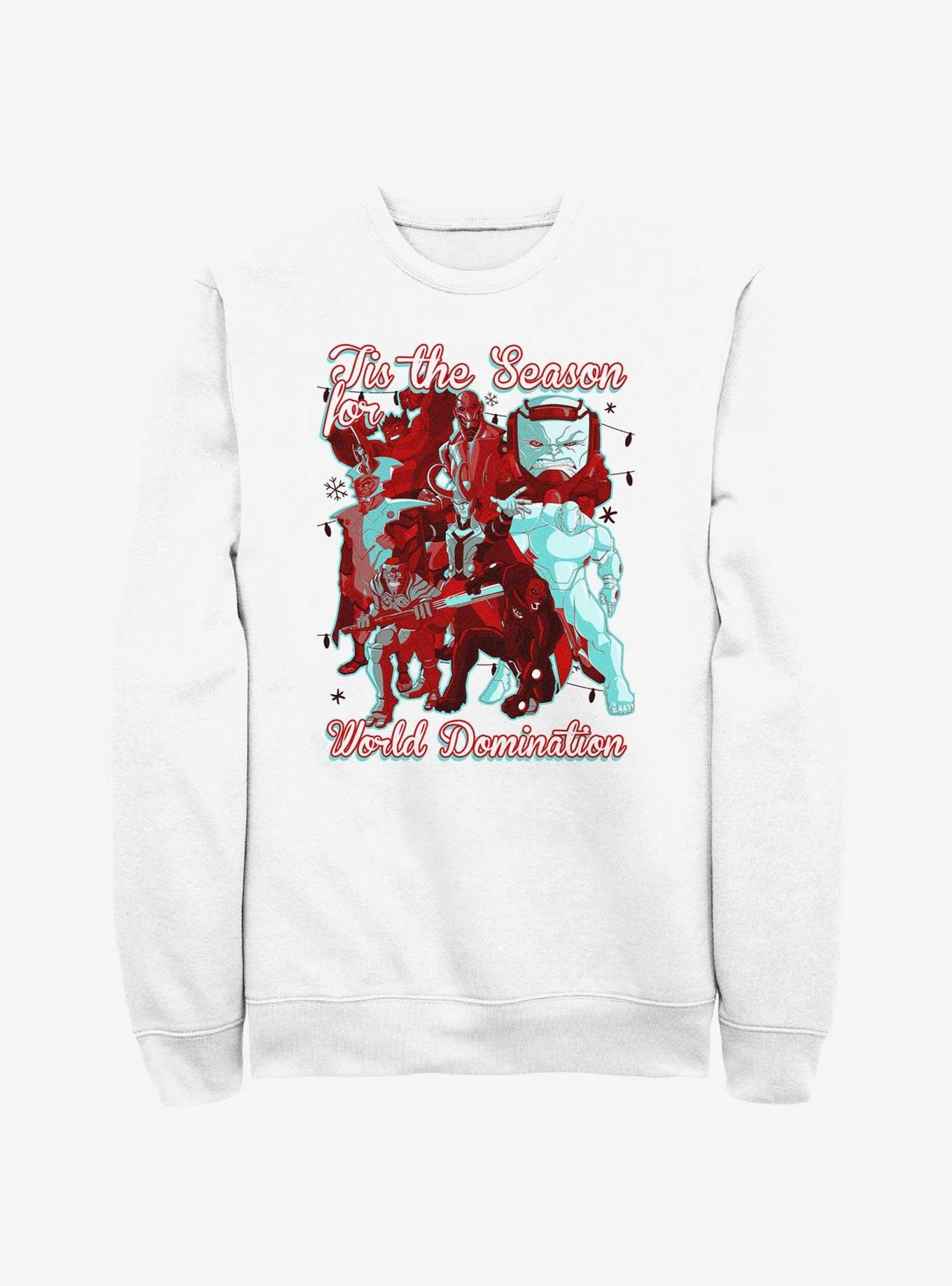 Marvel Avengers Tis The Season For World Domination Sweatshirt, WHITE, hi-res