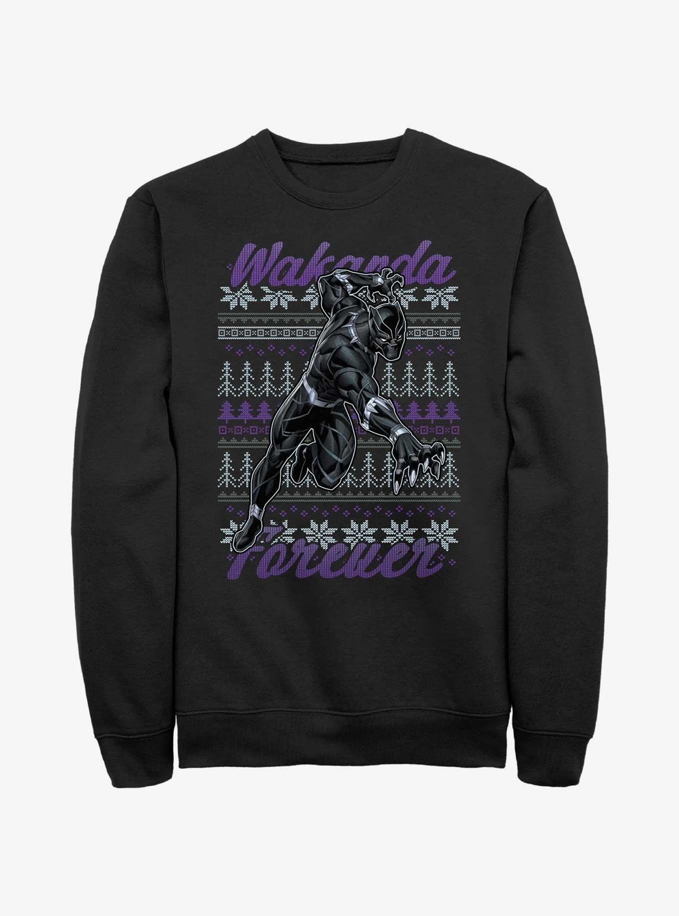 Marvel Black Panther Ugly Holiday Sweatshirt, BLACK, hi-res