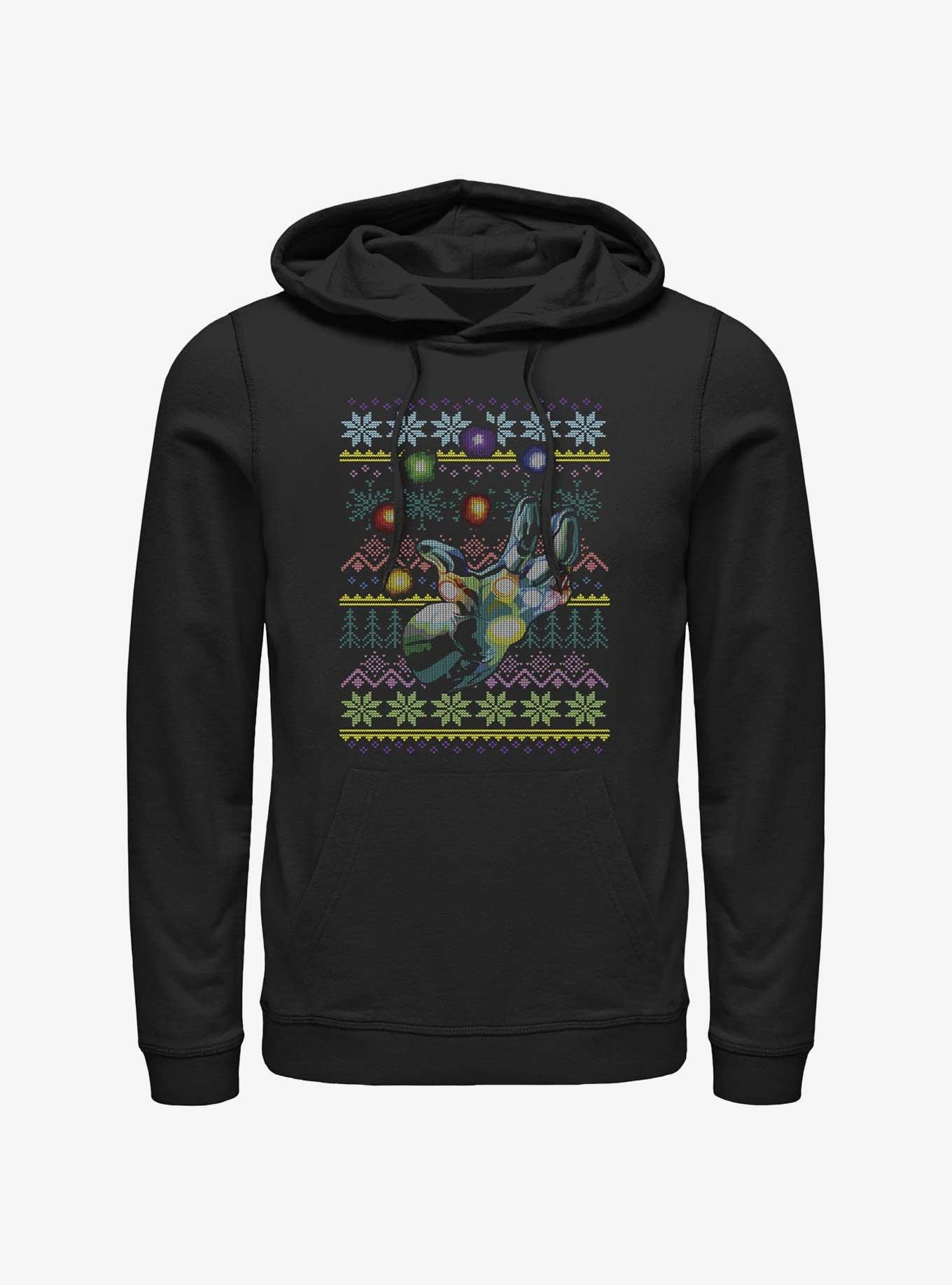 Marvel Avengers Gauntlet Ugly Holiday Hoodie, BLACK, hi-res