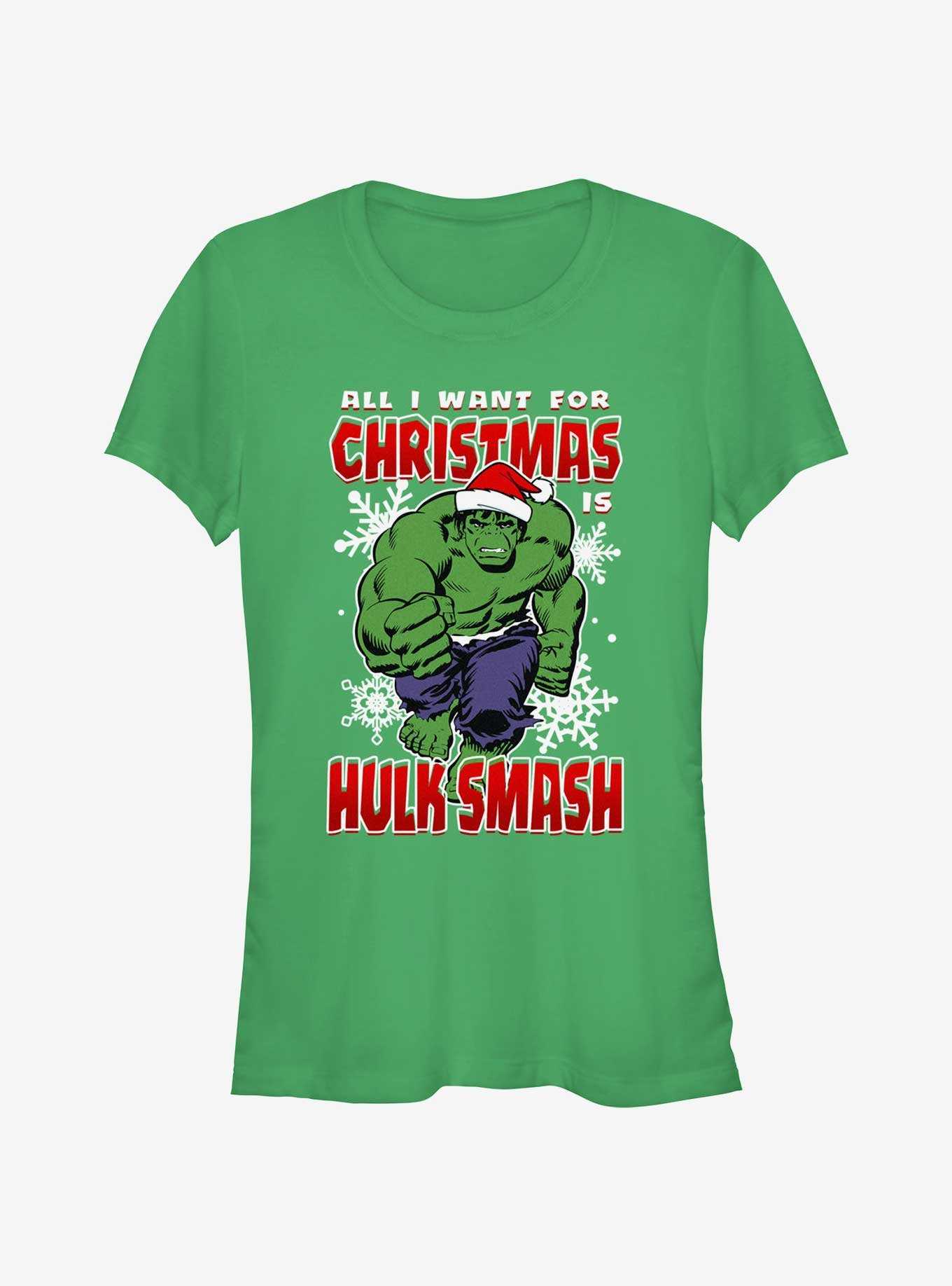 Marvel The Hulk Christmas Hulk Smash Girls T-Shirt, , hi-res