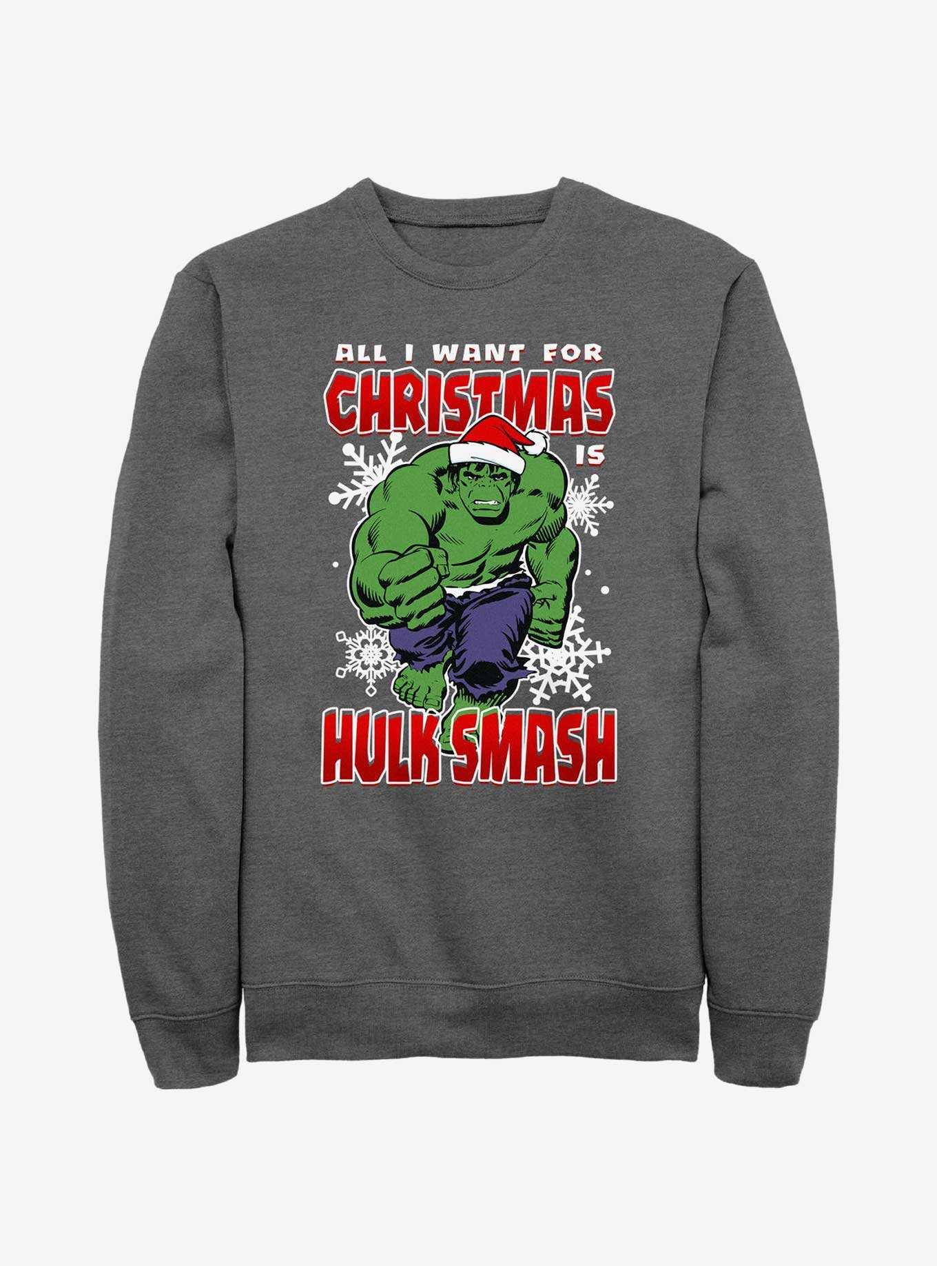 Marvel The Hulk Christmas Hulk Smash Sweatshirt, , hi-res