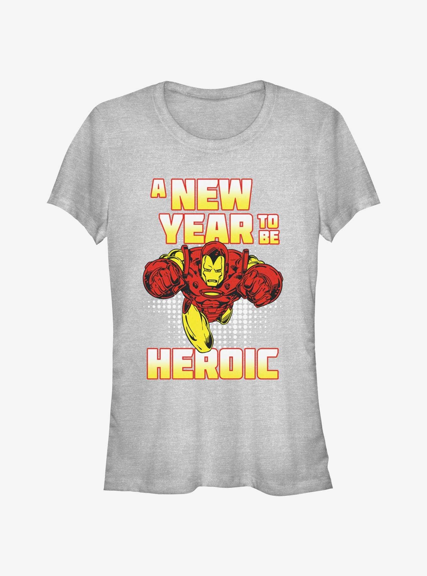 Marvel Iron Man New Year To Be Heroic Girls T-Shirt, ATH HTR, hi-res