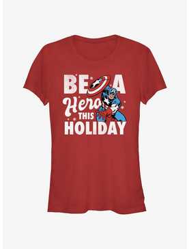 Marvel Captain America Holiday Hero Girls T-Shirt, , hi-res