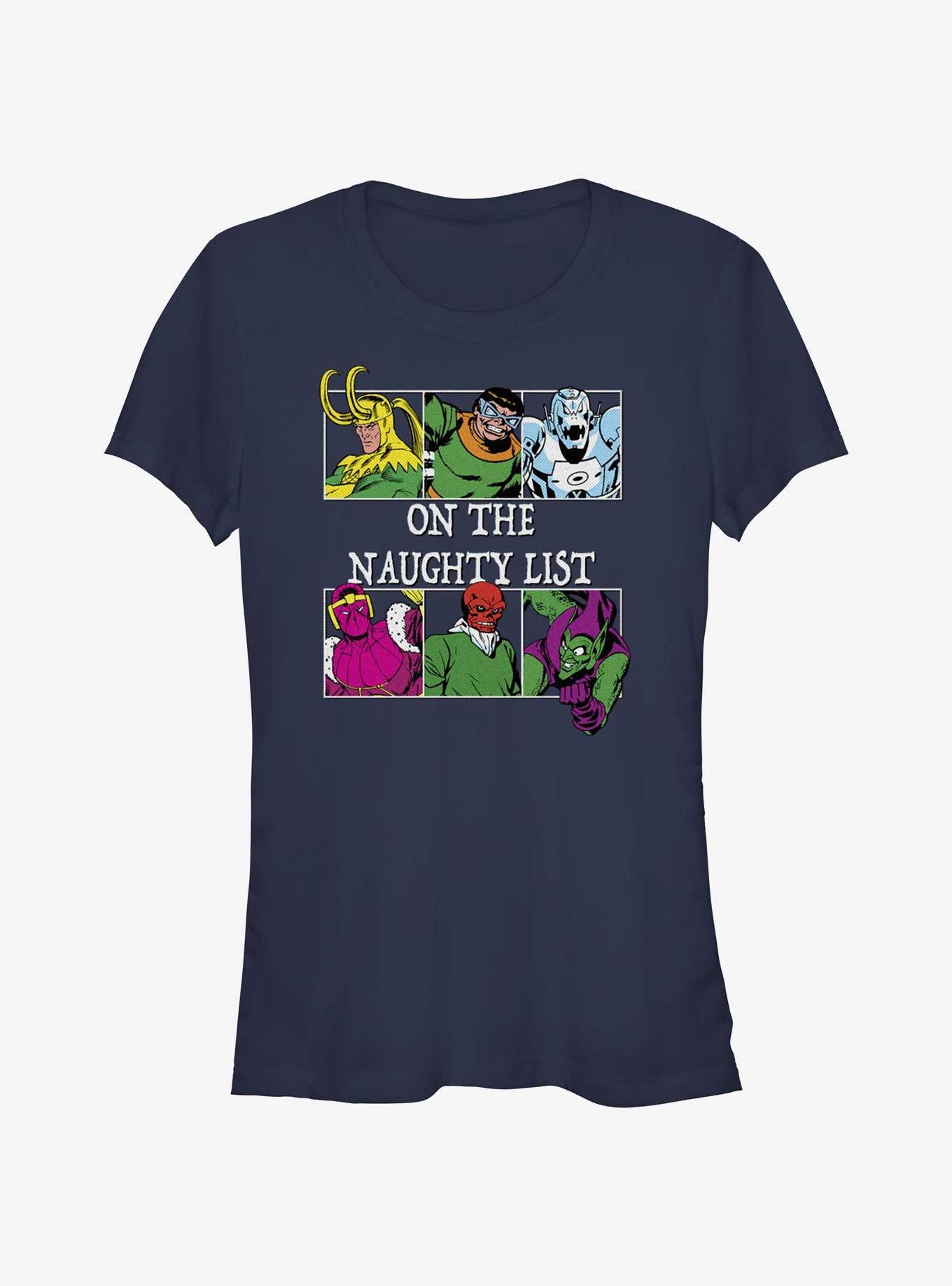 Marvel On The Naughty List Girls T-Shirt, NAVY, hi-res