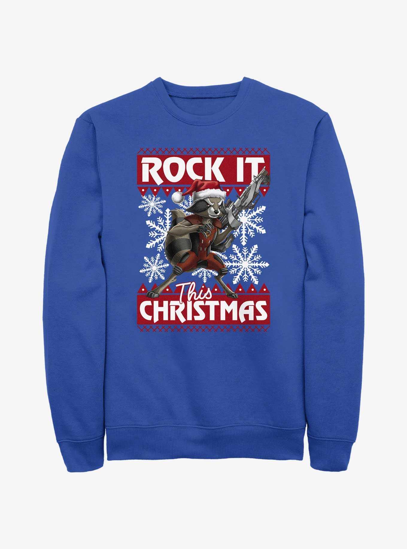 Marvel Guardians Of The Galaxy Rocket Ugly Holiday Sweatshirt, , hi-res