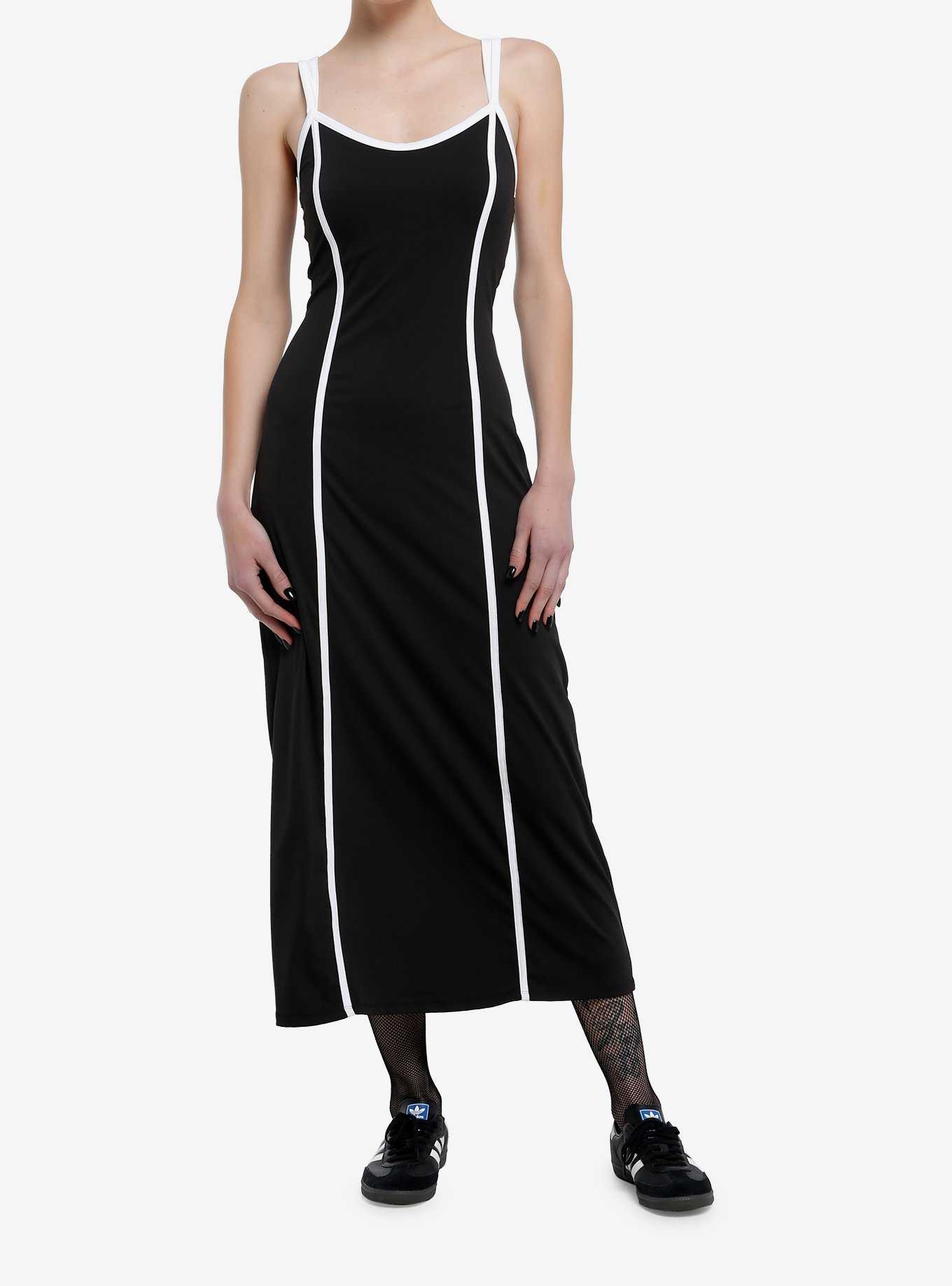 Sweet Society Black & White Stripe Slim Fit Maxi Dress, , hi-res