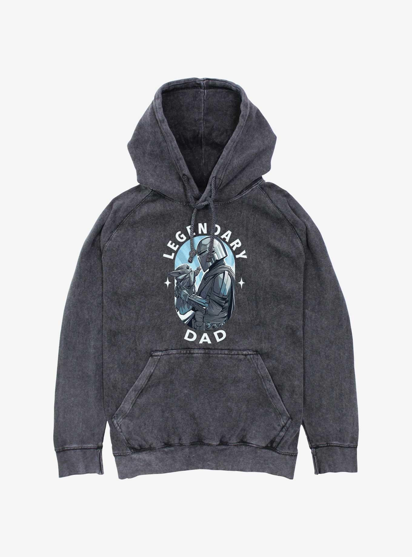 Star Wars The Mandalorian Legendary Dad Mineral Wash Hoodie, BLACK, hi-res