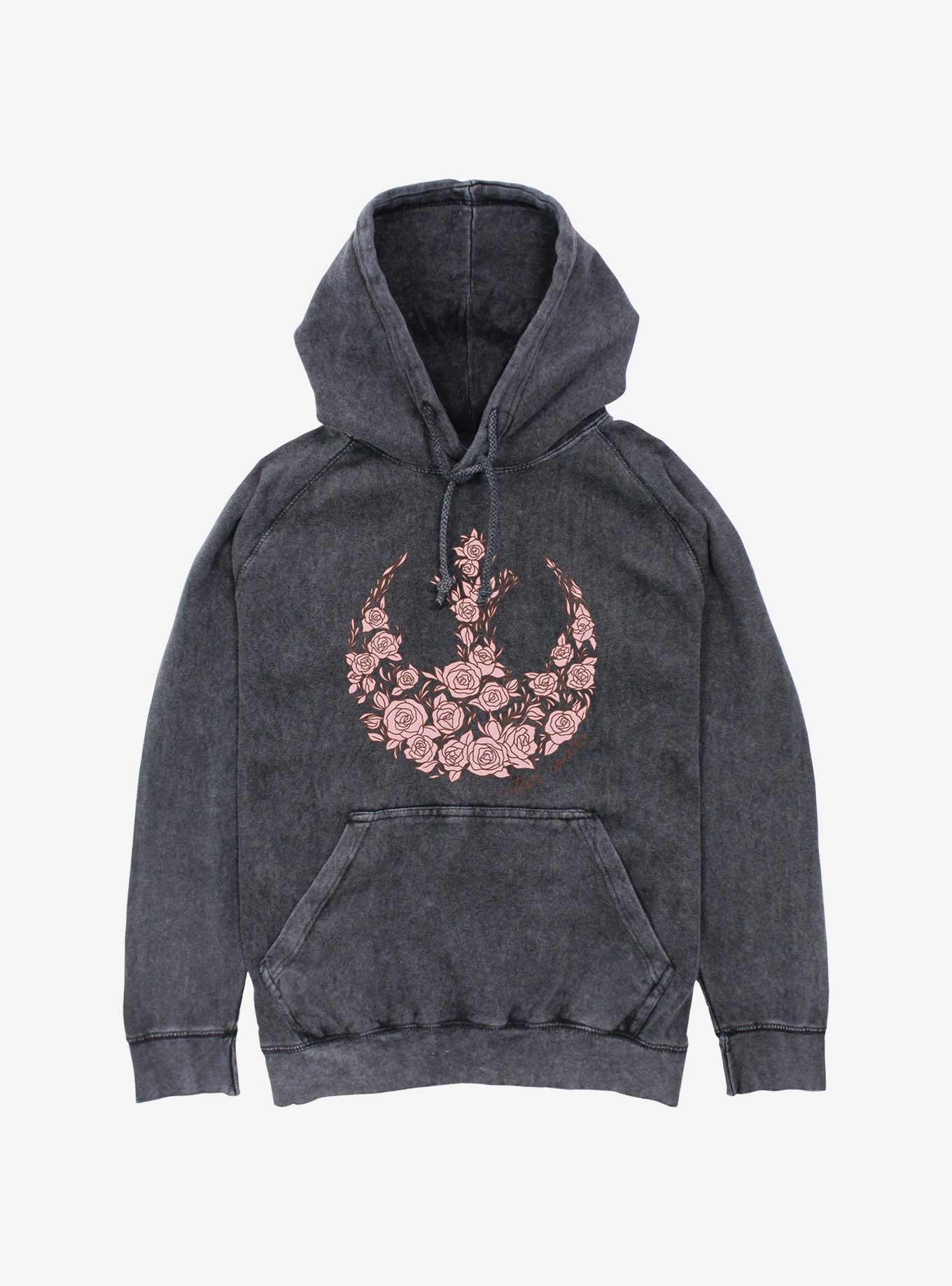 Star Wars Rose Rebel Mineral Wash Hoodie, BLACK, hi-res