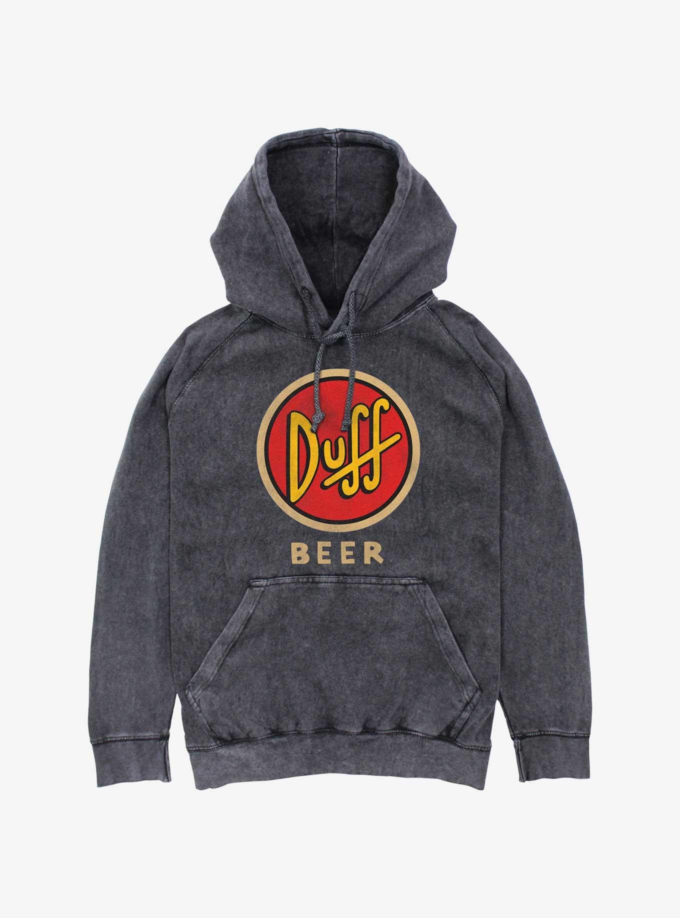 The Simpsons Vintage Duff Beer Mineral Wash Hoodie, BLACK, hi-res