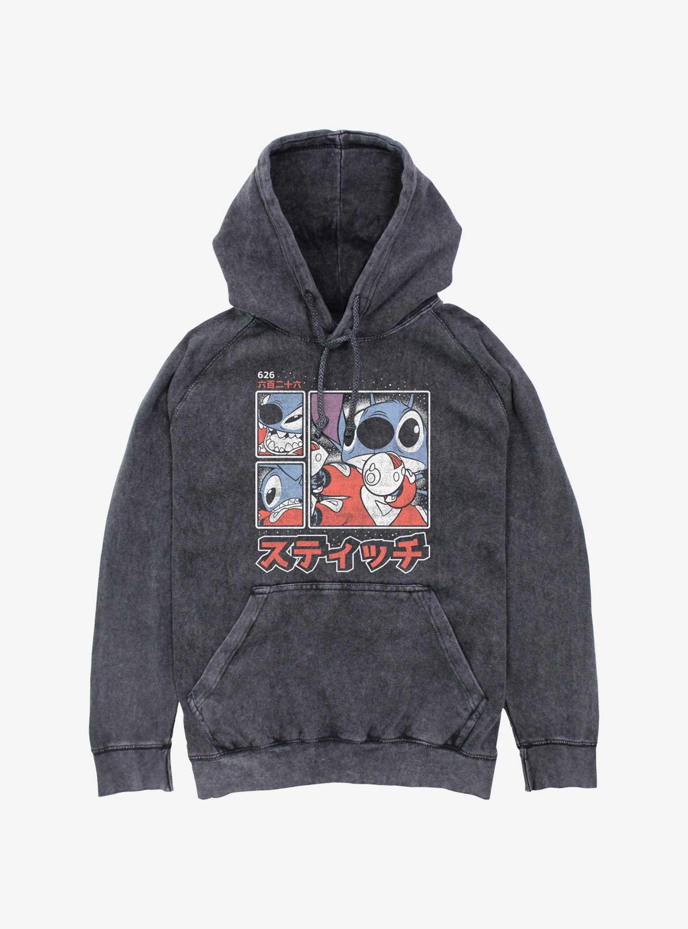 Disney Lilo & Stitch Kanji Mineral Wash Hoodie, , hi-res