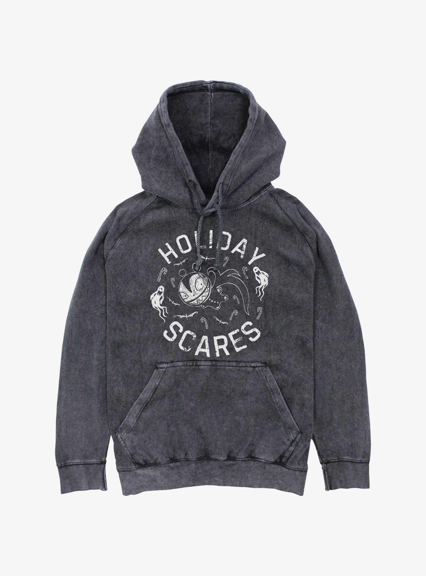 Disney Nightmare Before Christmas Holiday Scares Mineral Wash Hoodie, BLACK, hi-res