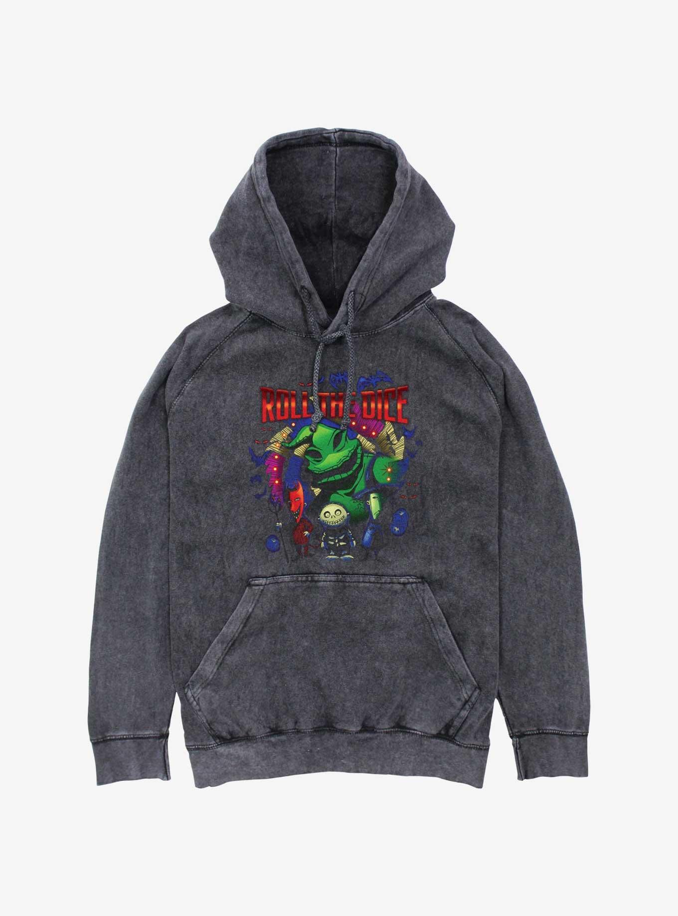 The Nightmare Before Christmas Oogie Dice Mineral Wash Hoodie, BLACK, hi-res