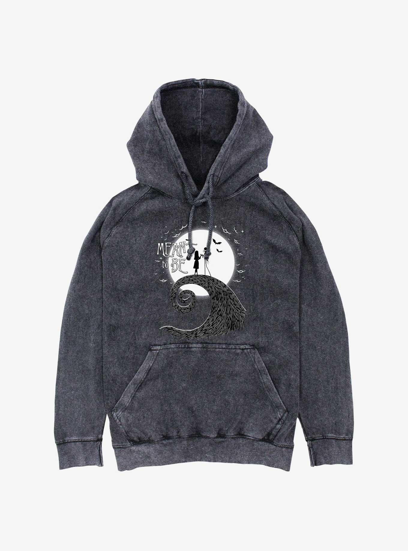 Disney Nightmare Before Christmas Meant To Be Mineral Wash Hoodie, BLACK, hi-res