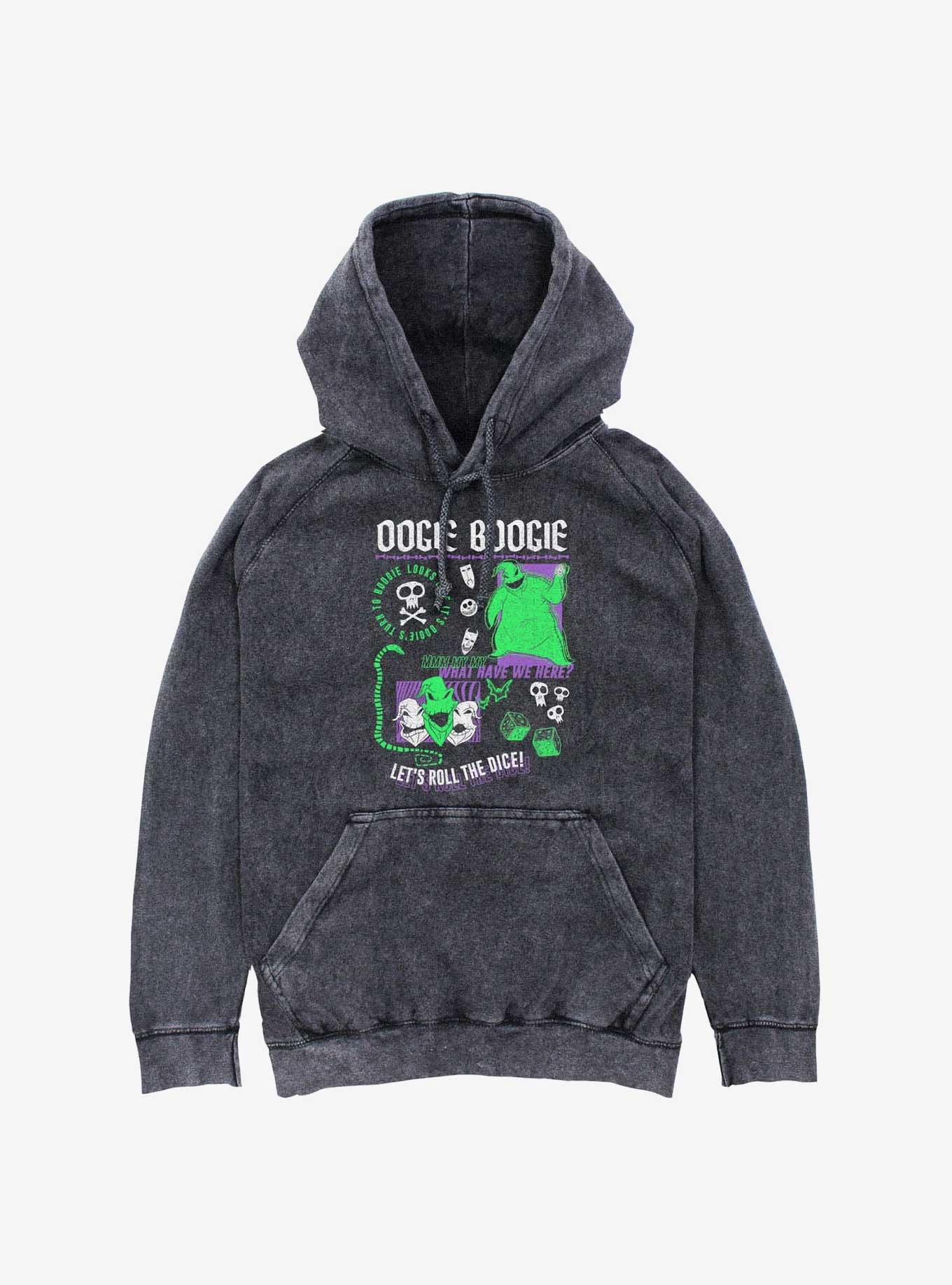 Disney Nightmare Before Christmas Oogie Boogie Mineral Wash Hoodie, BLACK, hi-res