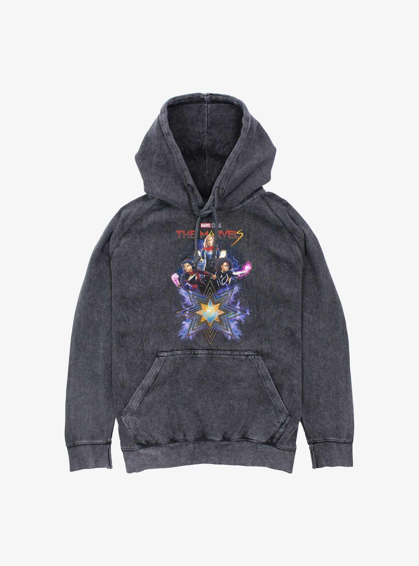 Marvel The Marvels Trio Mineral Wash Hoodie, BLACK, hi-res