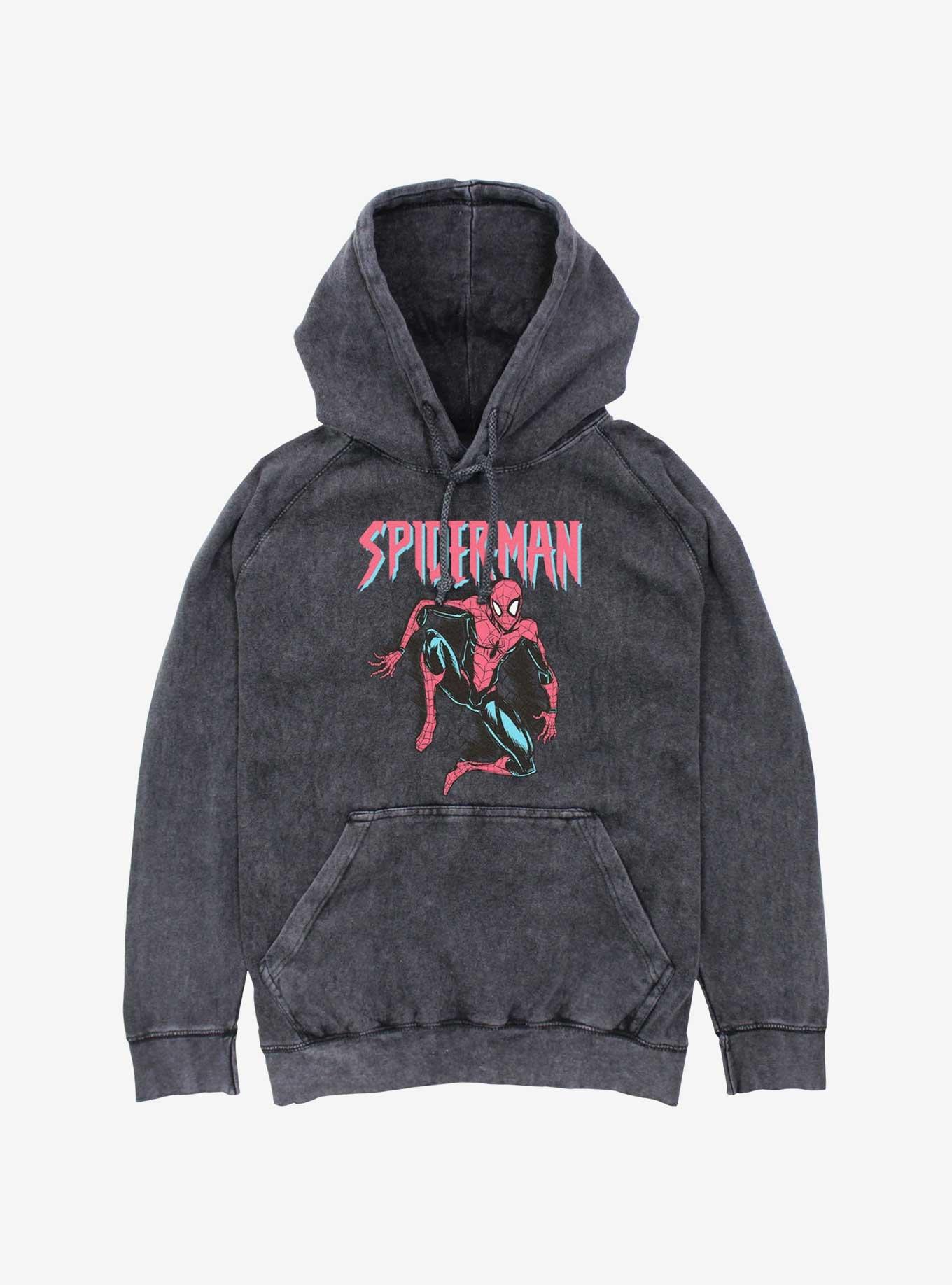 Marvel Spider-Man Pastel Mineral Wash Hoodie, BLACK, hi-res