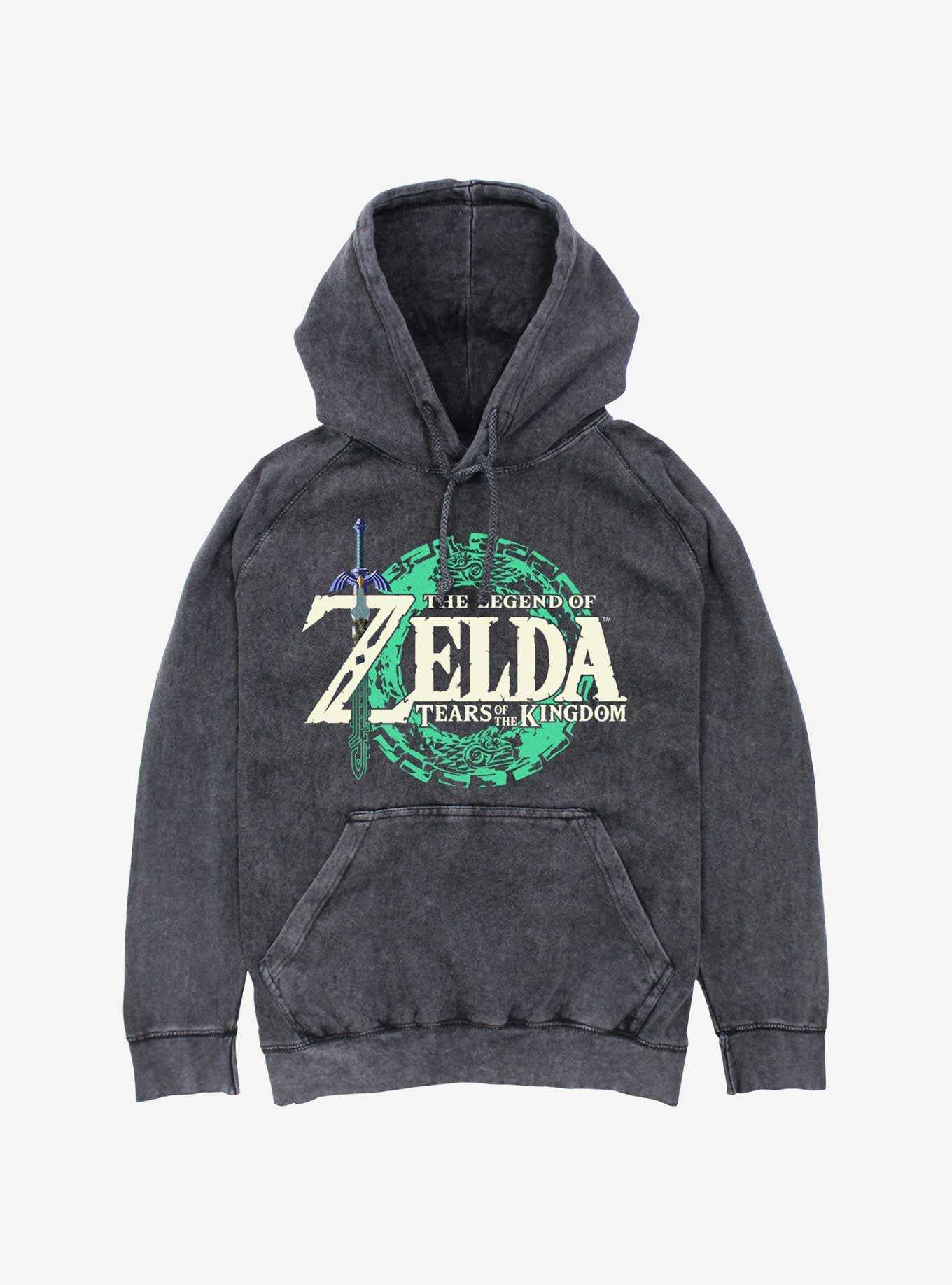 The Legend Of Zelda: Tears Of The Kingdom Logo Mineral Wash Hoodie, , hi-res