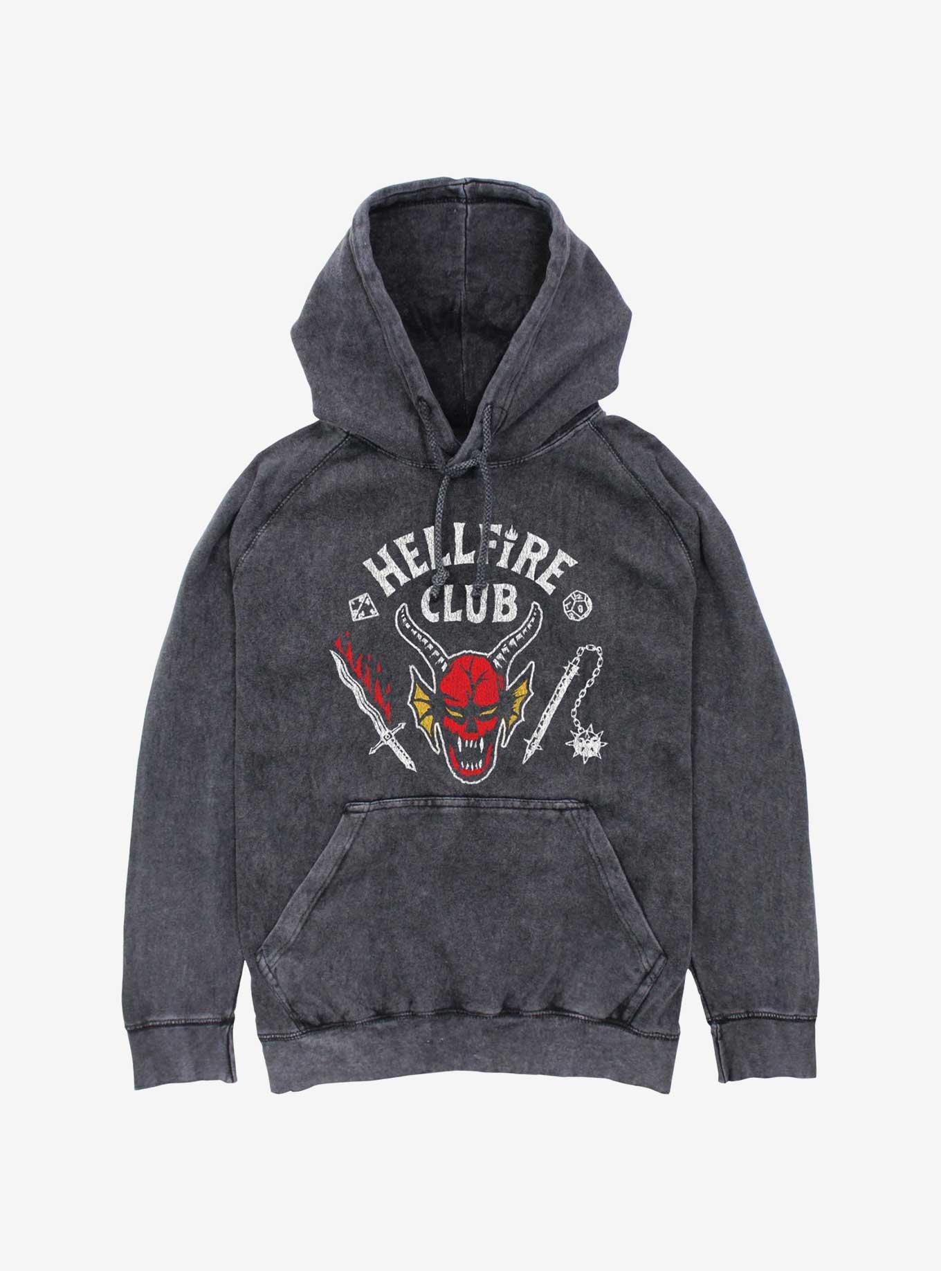 Stranger Things Hellfire Mineral Wash Hoodie, , hi-res