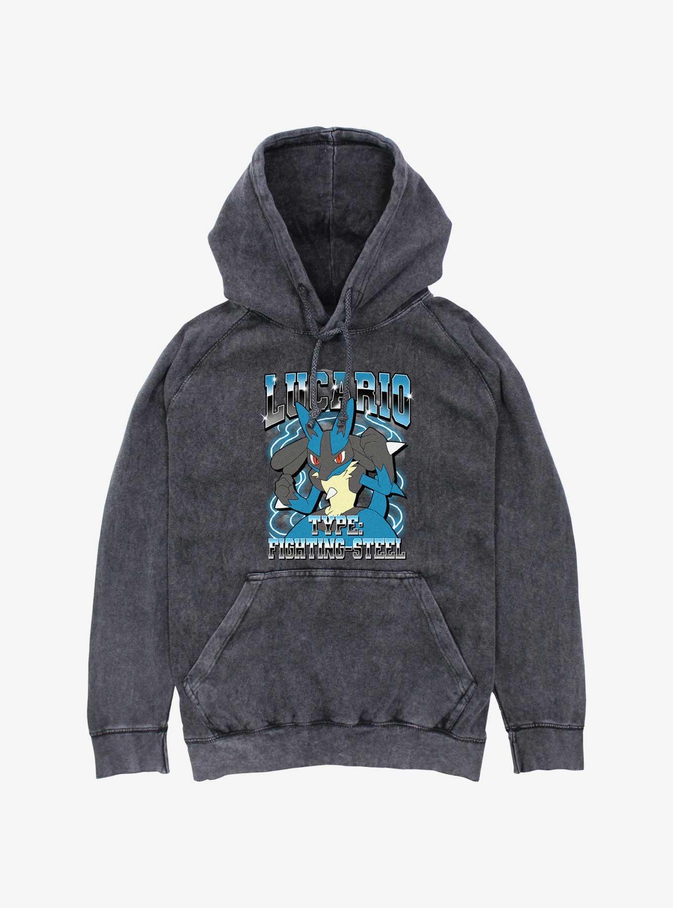 Pokemon Lucario Mineral Wash Hoodie, BLACK, hi-res