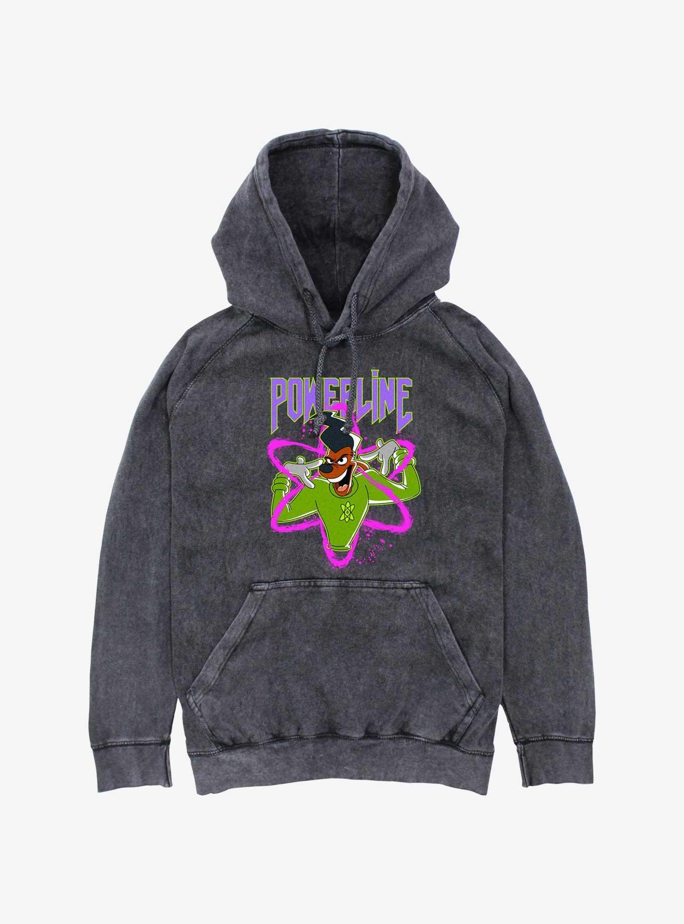 Disney A Goofy Movie Powerline Mineral Wash Hoodie, BLACK, hi-res