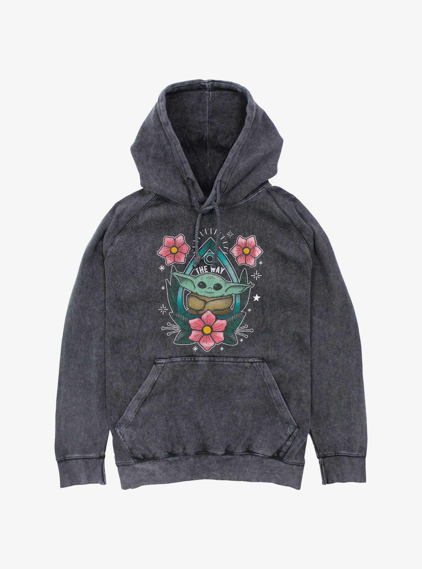 Star Wars The Mandalorian The Way Grogu Mineral Wash Hoodie, BLACK, hi-res