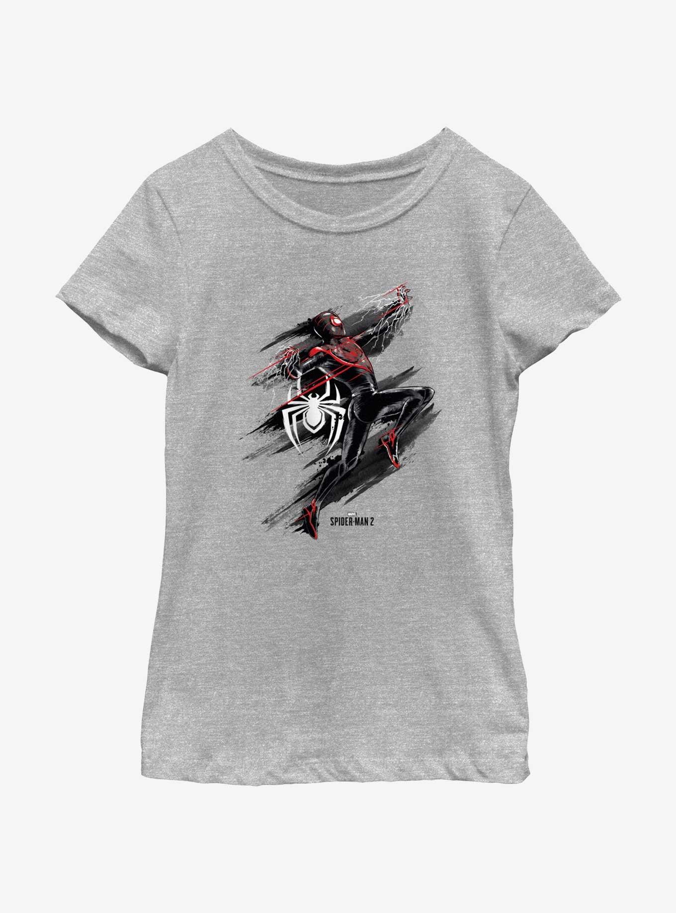 Marvel Spider-Man 2 Game Miles Morales Action Portrait Youth Girls T-Shirt, , hi-res