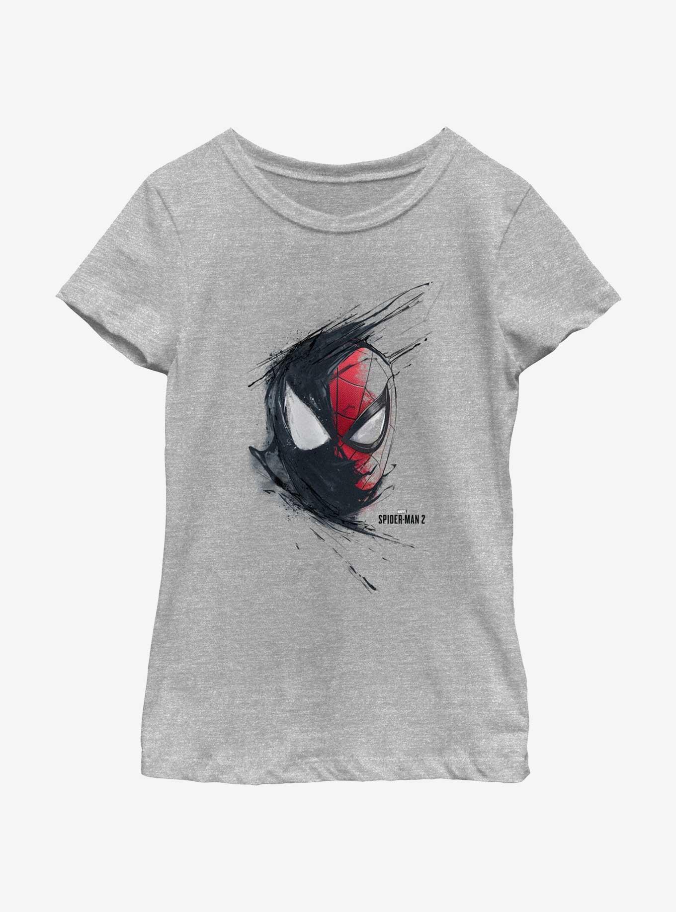 Marvel Spider-Man 2 Game Venom Spider-Man Splash Youth Girls T-Shirt, ATH HTR, hi-res