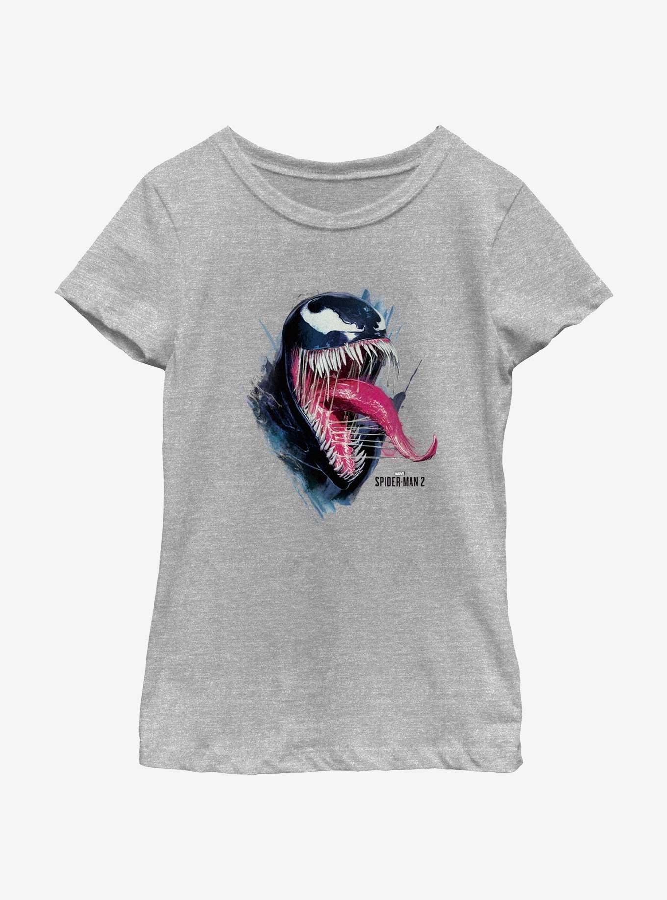 Marvel Spider-Man 2 Game Venom Profile Youth Girls T-Shirt, ATH HTR, hi-res