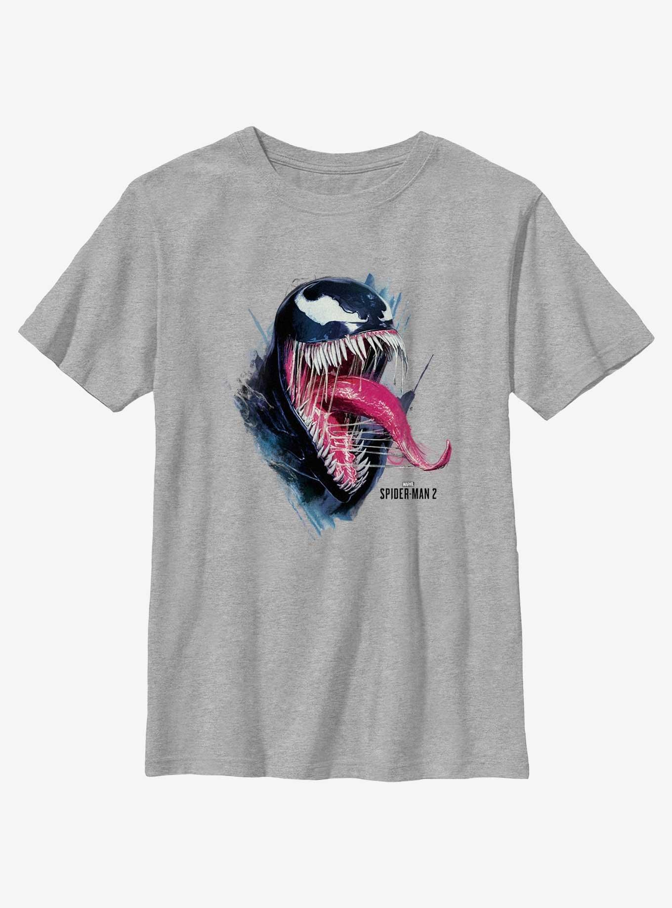 Marvel Spider-Man 2 Game Venom Profile Youth T-Shirt, ATH HTR, hi-res