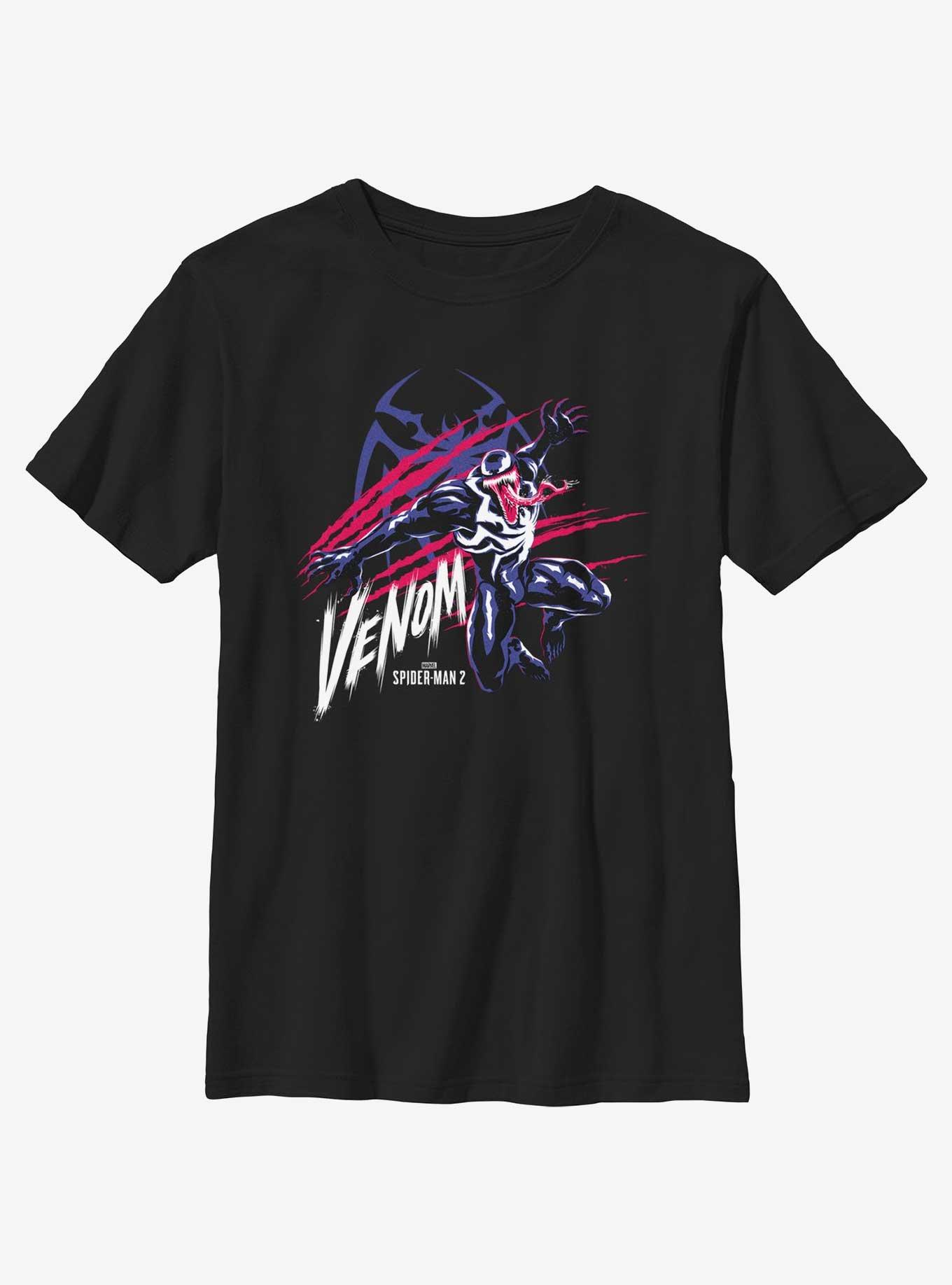 Marvel Spider-Man 2 Game Venom Scratch Portrait Youth T-Shirt, , hi-res