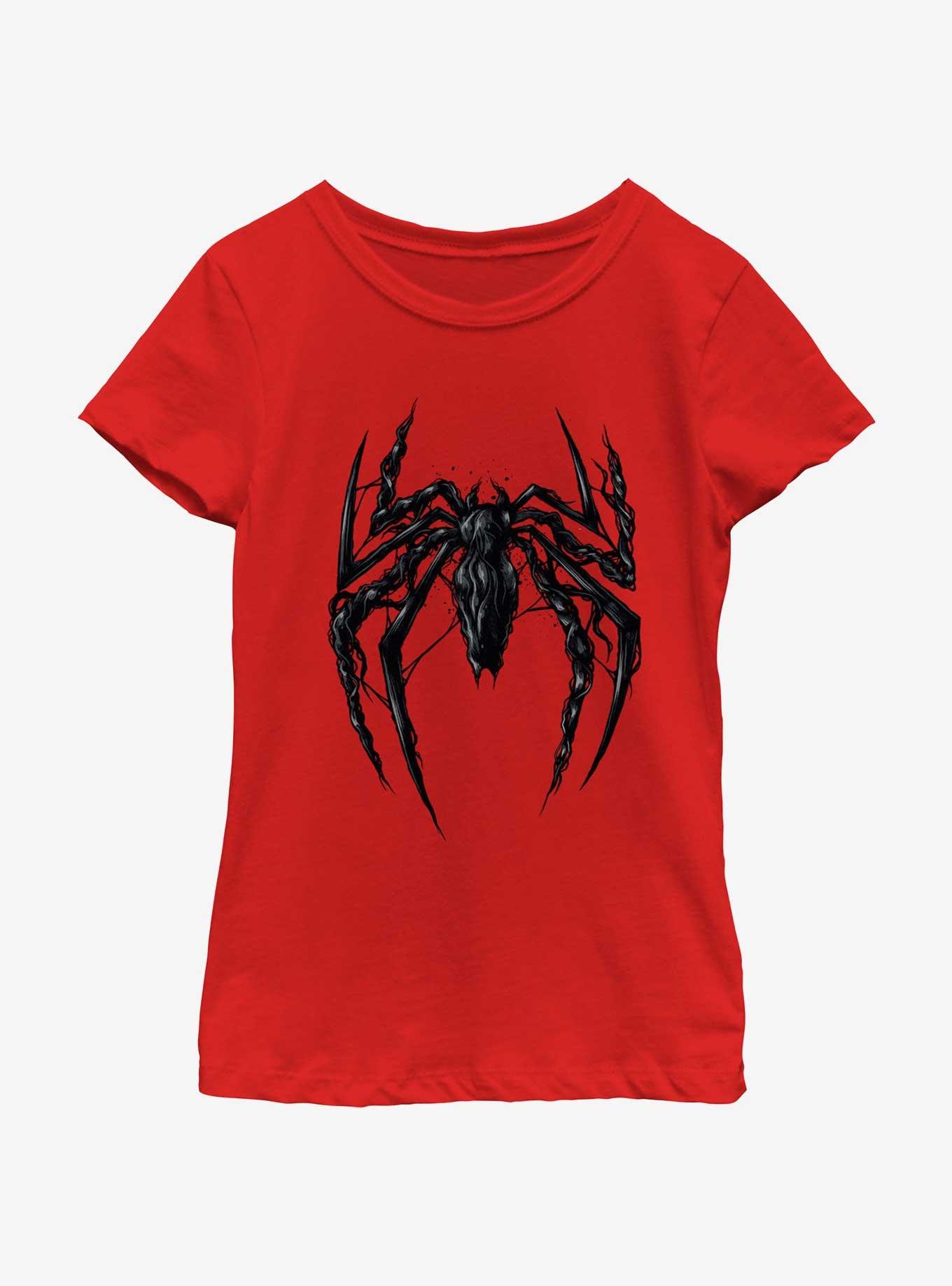 Marvel Spider-Man 2 Game Black Spider Venom Icon Youth Girls T-Shirt, RED, hi-res