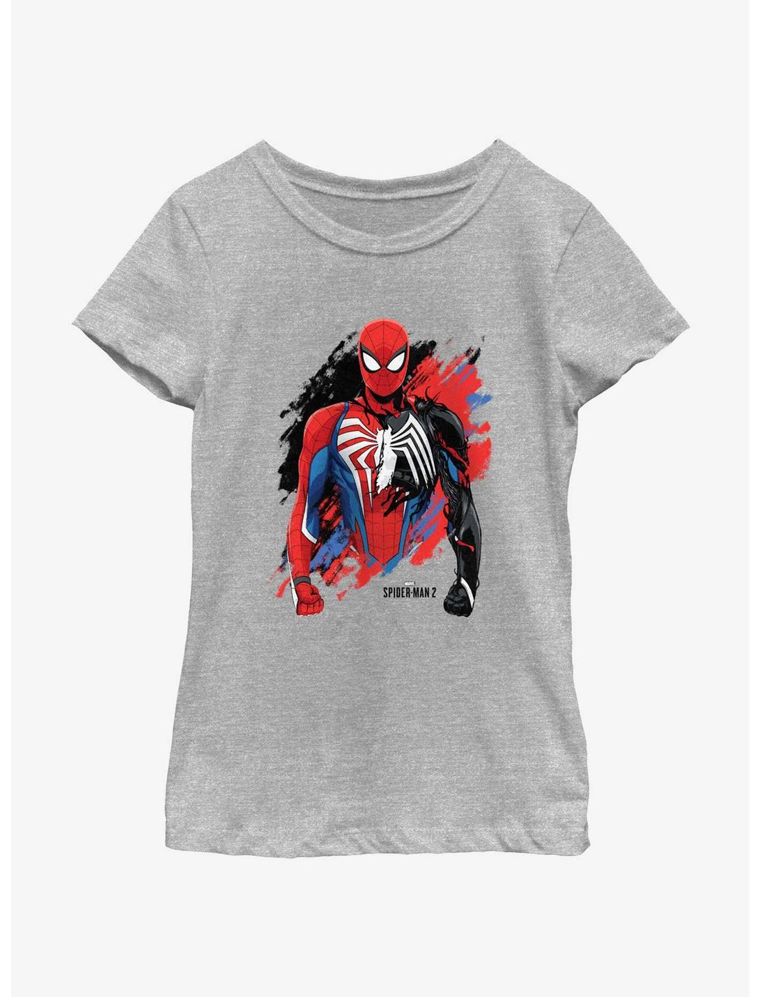Marvel Spider-Man 2 Game Spider-Man Venom Morph Youth Girls T-Shirt, ATH HTR, hi-res