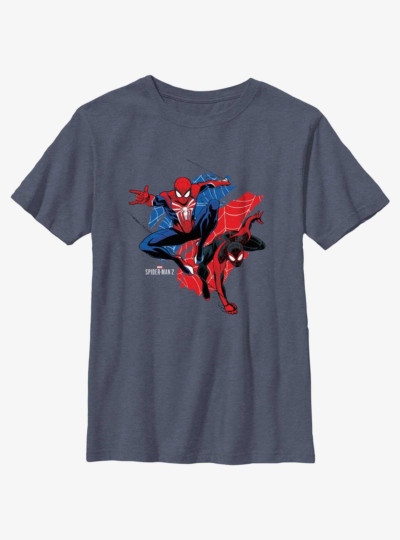 Marvel Spider-Man 2 Game Peter Parker & Miles Morales Youth T-Shirt, , hi-res