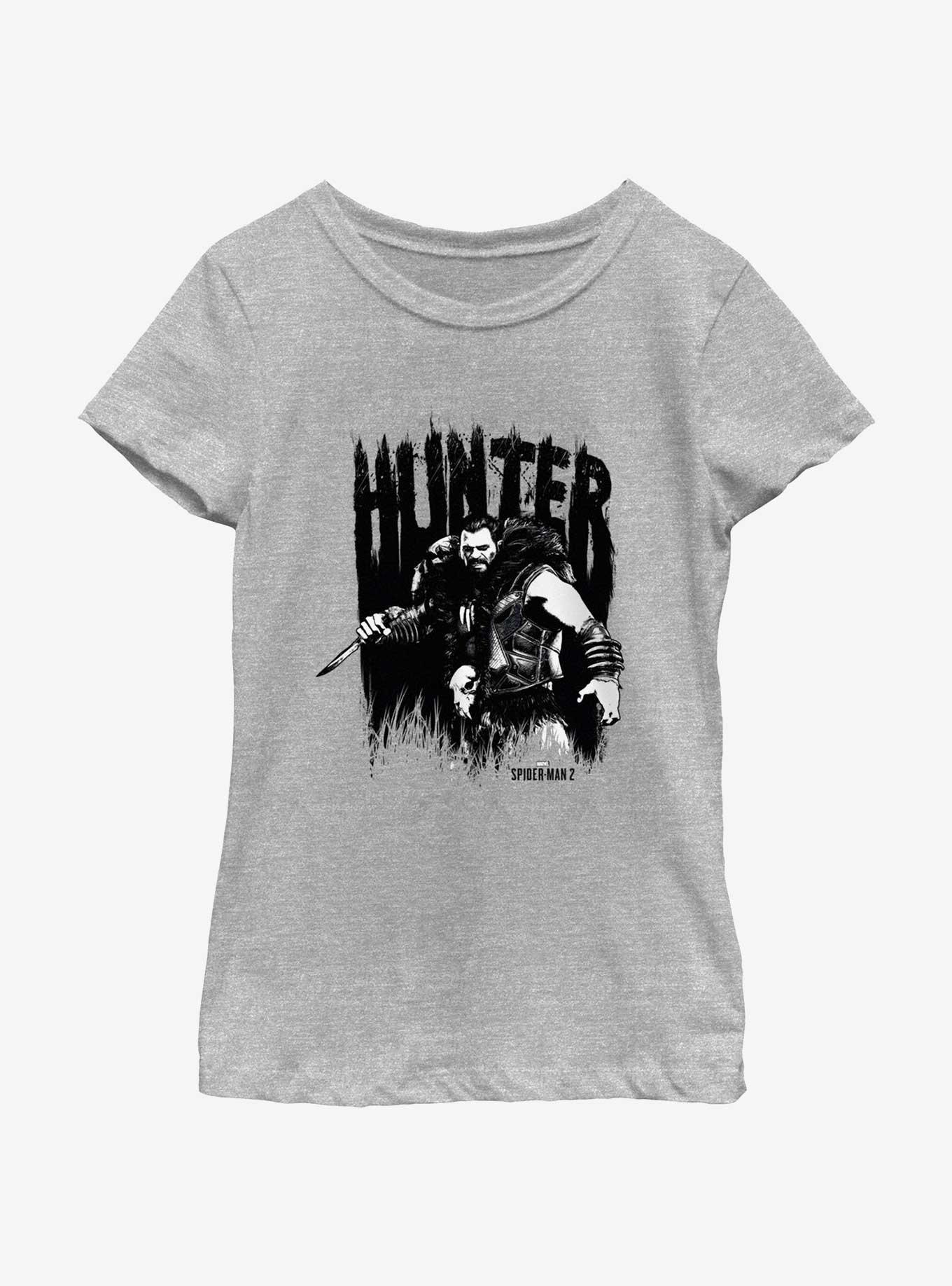 Marvel Spider-Man 2 Game Hunter Kraven Portrait Youth Girls T-Shirt, ATH HTR, hi-res