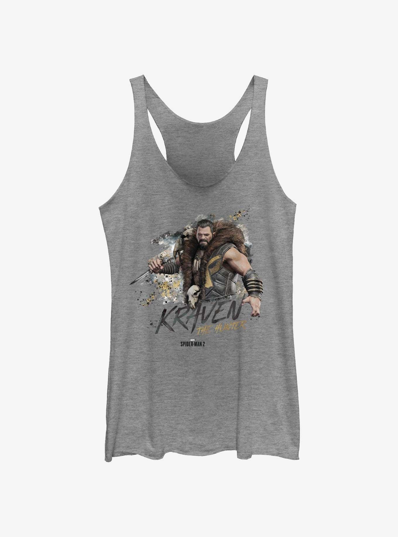 Marvel Spider-Man 2 Game Kraven The Hunter Character Womens Tank Top, GRAY HTR, hi-res