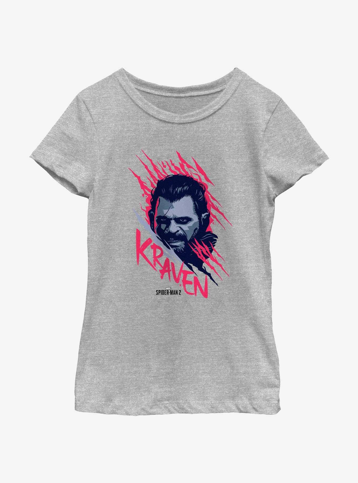 Marvel Spider-Man 2 Game Kraven Face Youth Girls T-Shirt, , hi-res