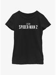 Marvel Spider-Man 2 Game White Logo Youth Girls T-Shirt, BLACK, hi-res