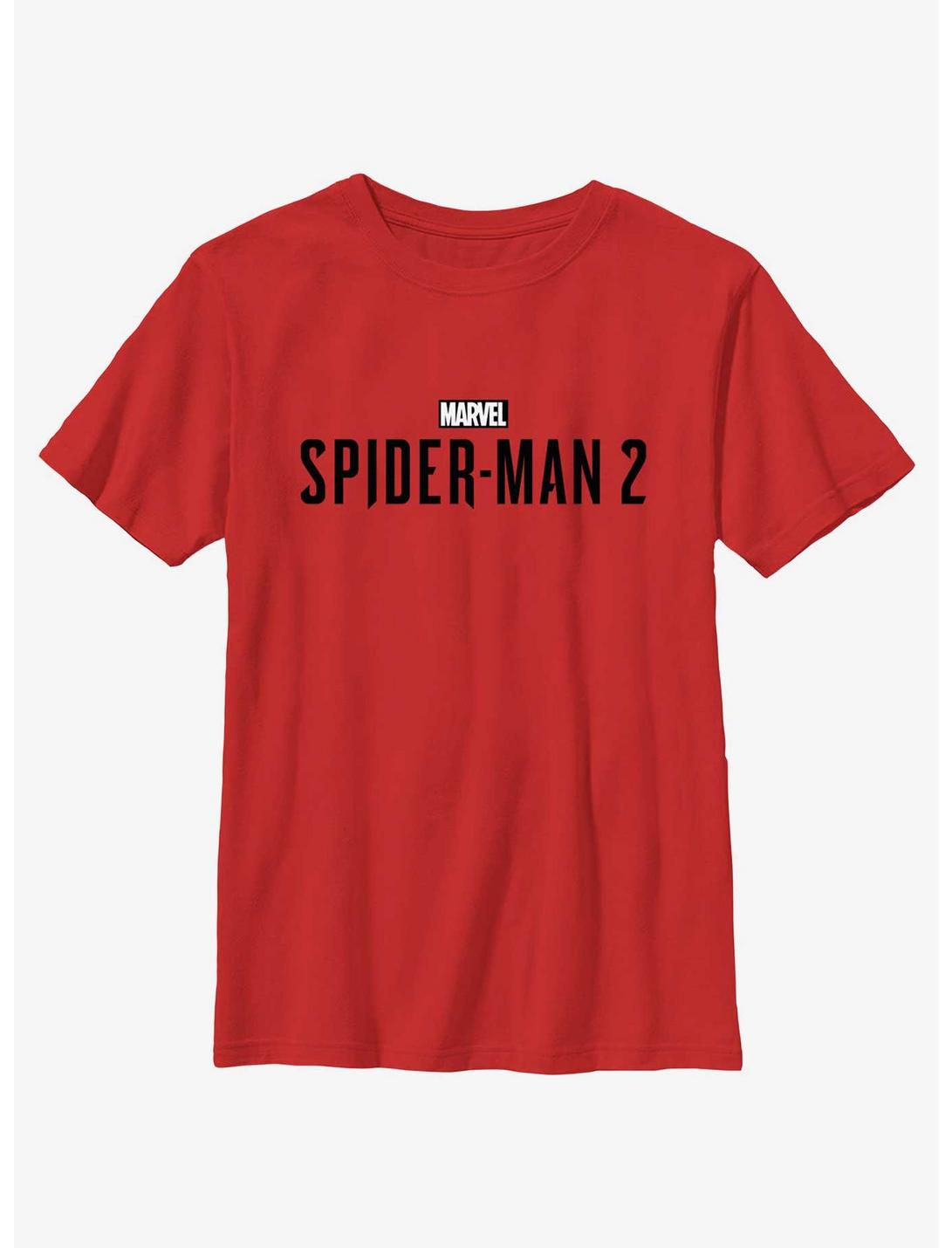 Marvel Spider-Man 2 Game Black Logo Youth T-Shirt, RED, hi-res