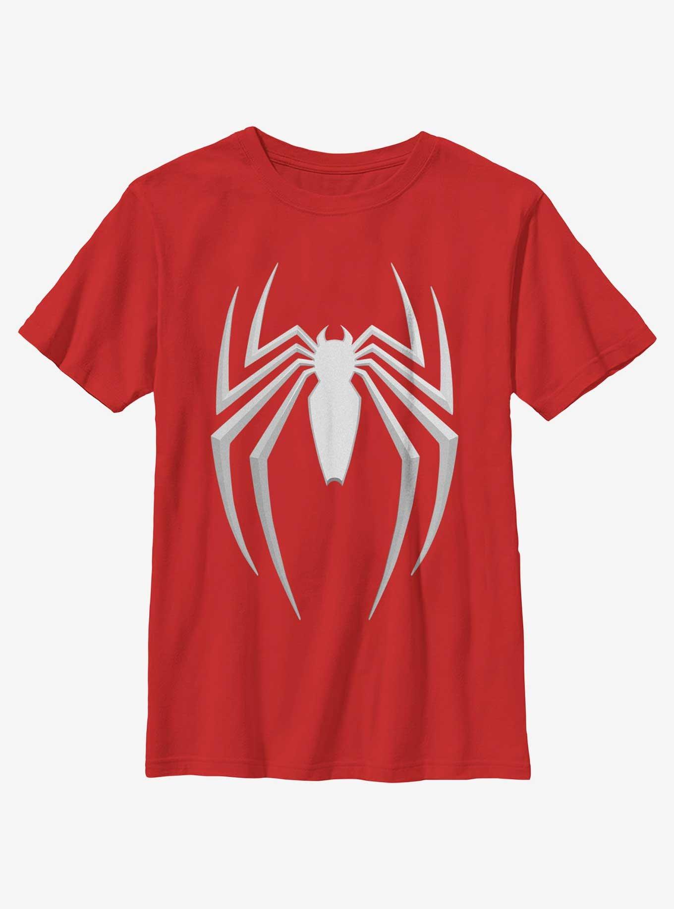Marvel Spider-Man 2 Game Gray Spider Icon Youth T-Shirt, RED, hi-res