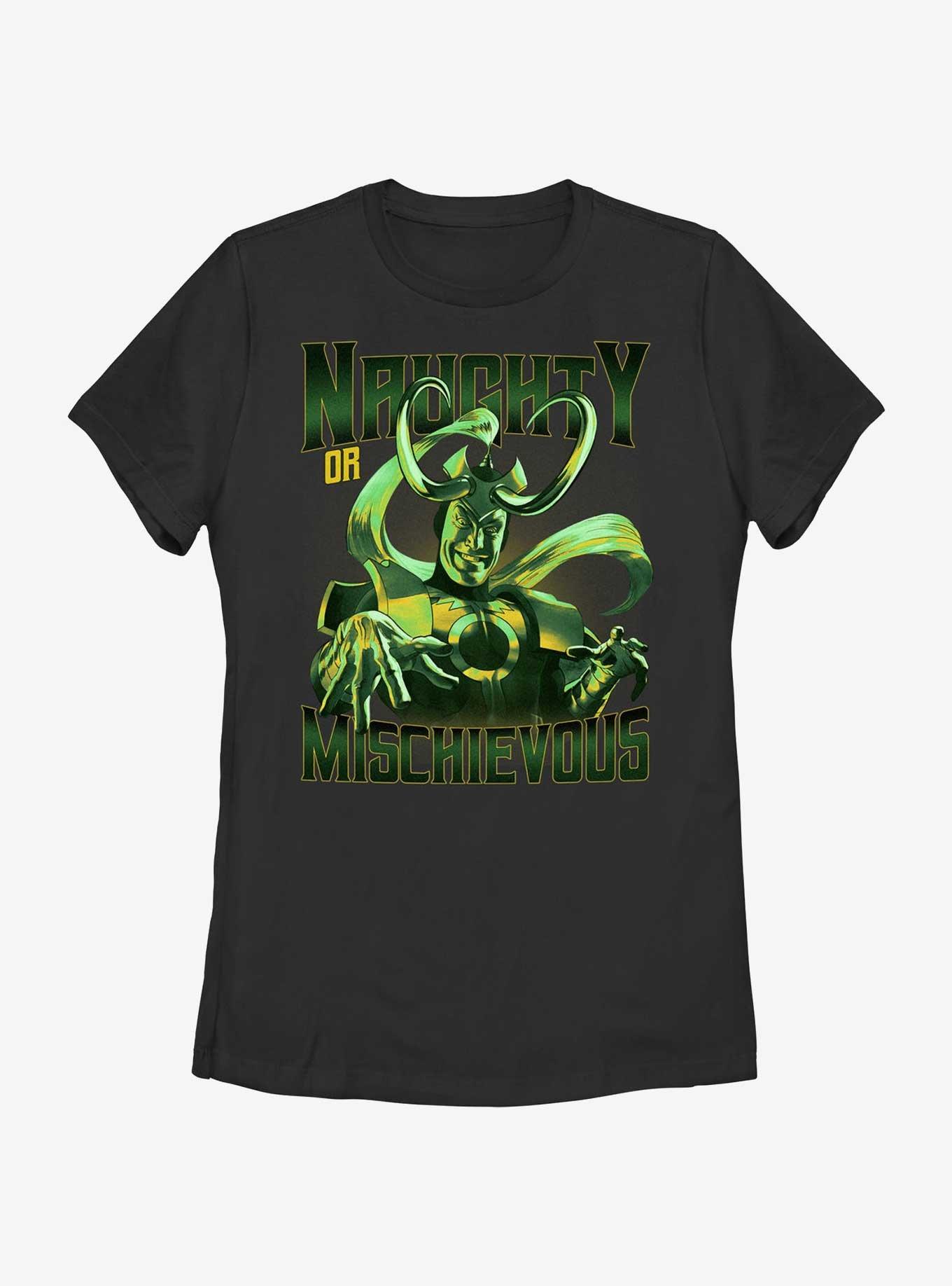 Marvel Loki Naughty Or Mischievous Womens T-Shirt, BLACK, hi-res