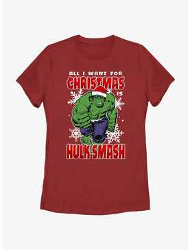 Marvel The Hulk Christmas Hulk Smash Womens T-Shirt, , hi-res