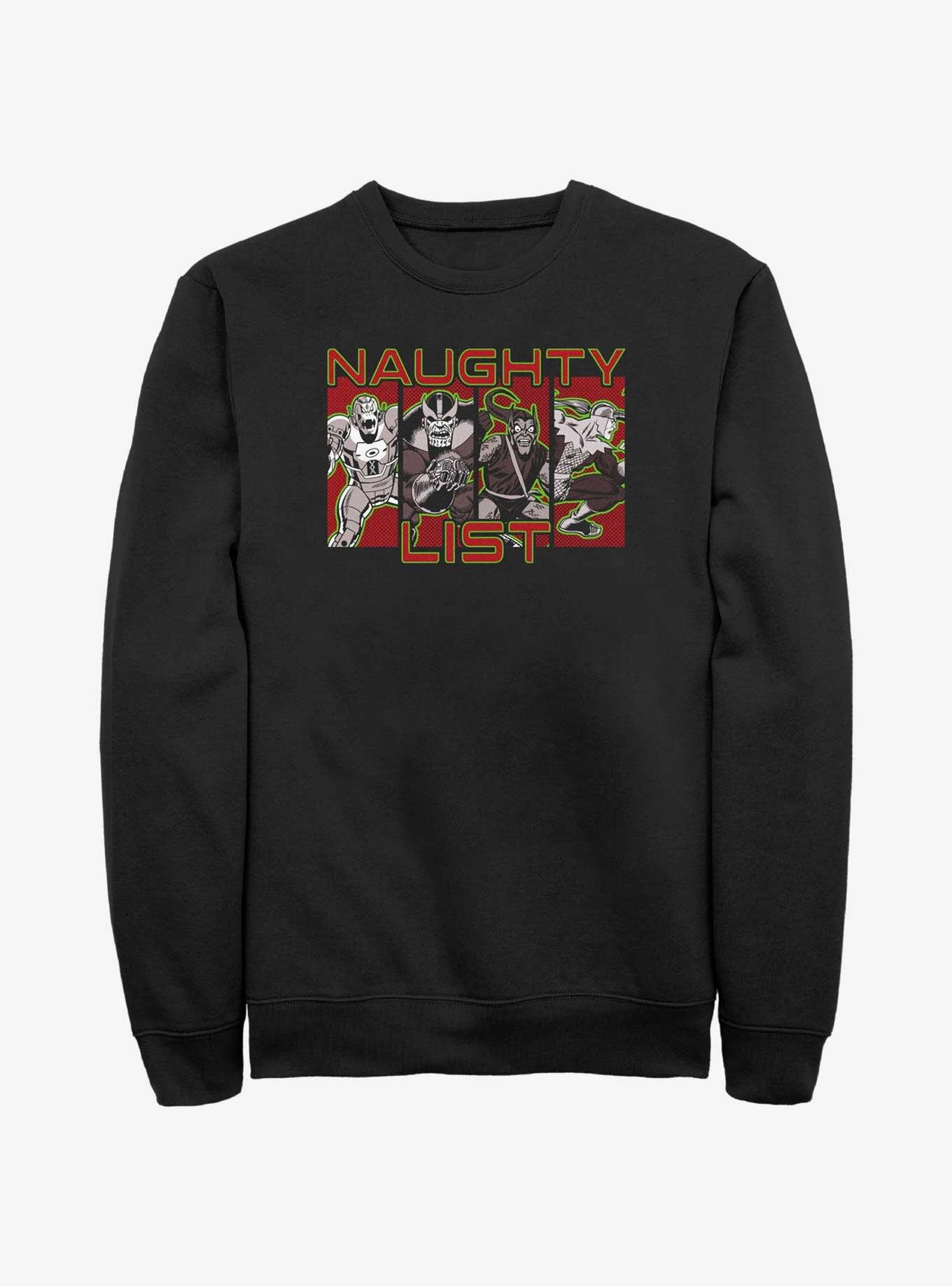 Marvel Naughty List Coal Squad Sweatshirt, BLACK, hi-res