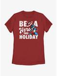 Marvel Captain America Holiday Hero Womens T-Shirt, RED, hi-res