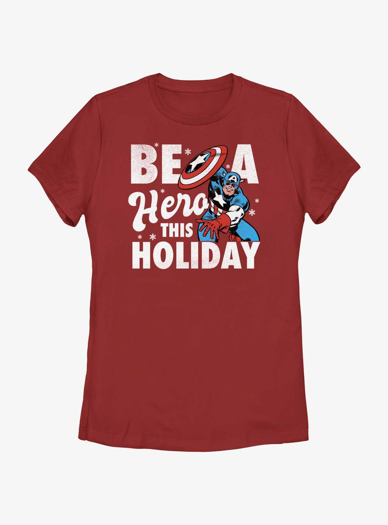 Marvel Captain America Holiday Hero Womens T-Shirt, , hi-res