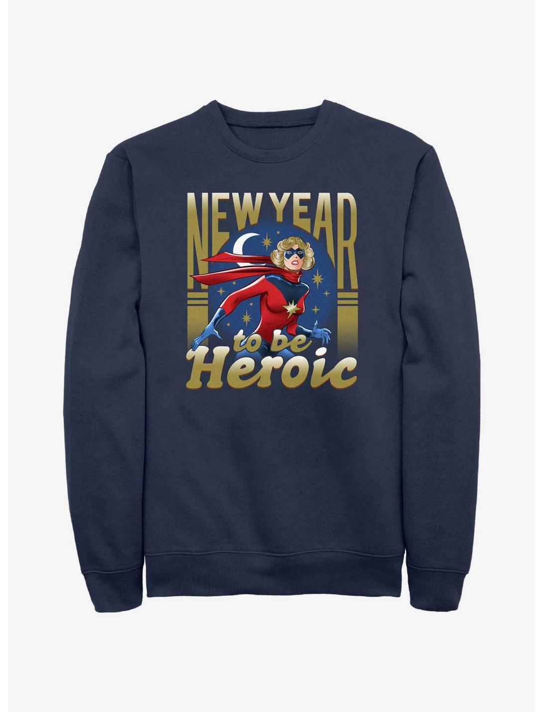 Marvel Ms. Marvel New Year To Be Heroic Sweatshirt, NAVY, hi-res
