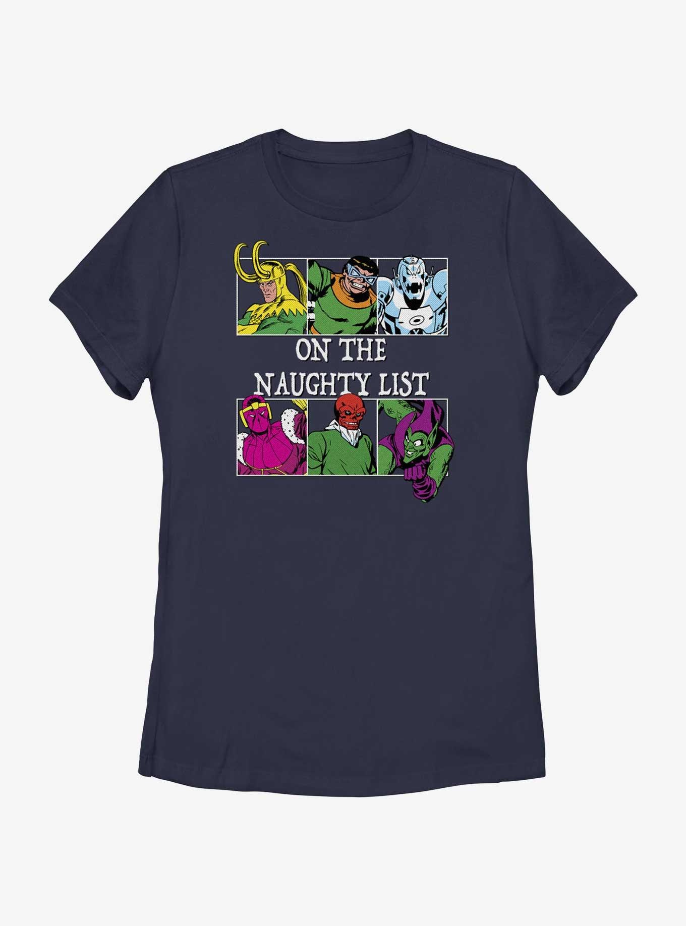 Marvel On The Naughty List Womens T-Shirt, NAVY, hi-res