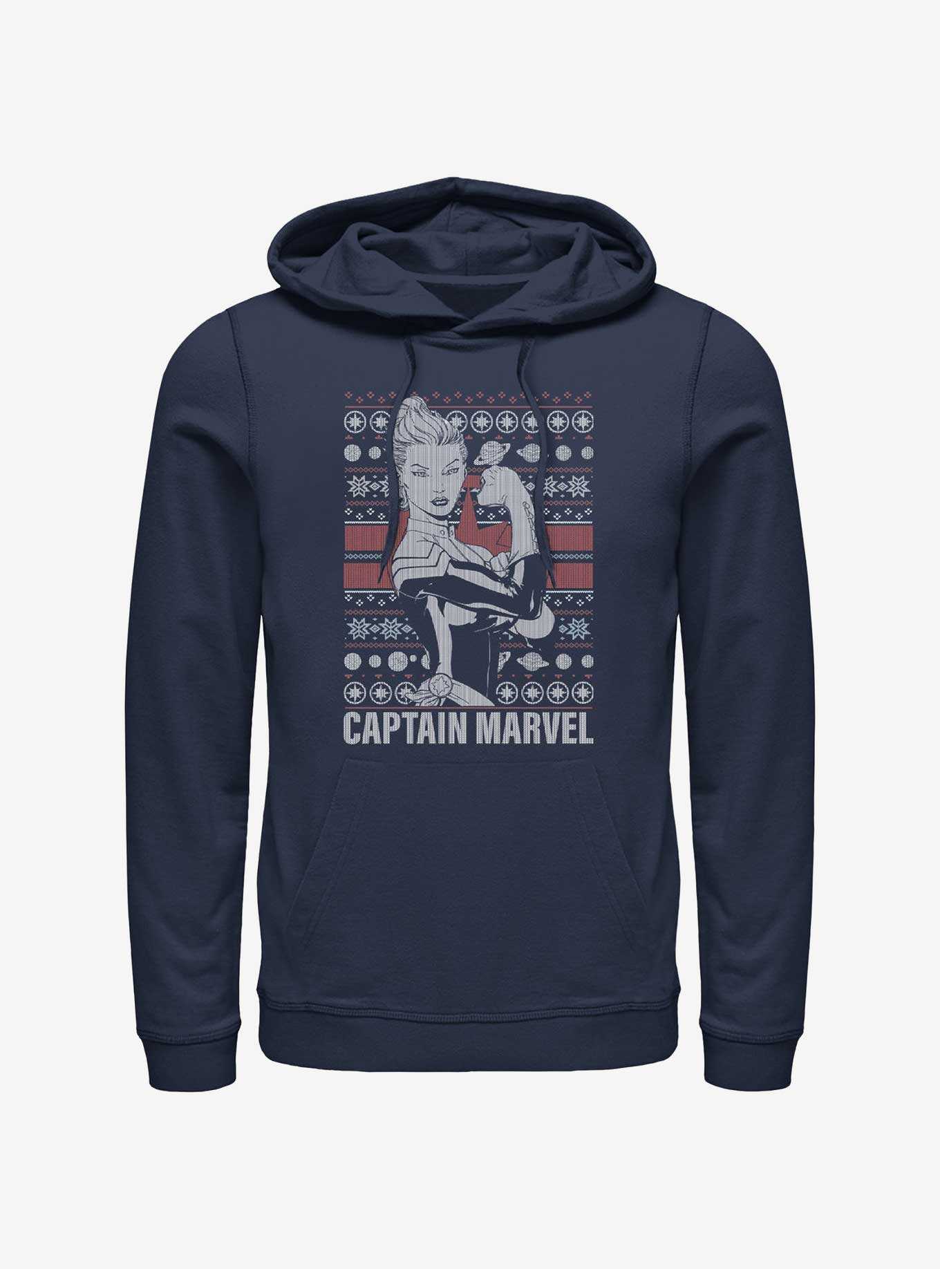 Marvel Captain Marvel Ugly Holiday Hoodie, , hi-res