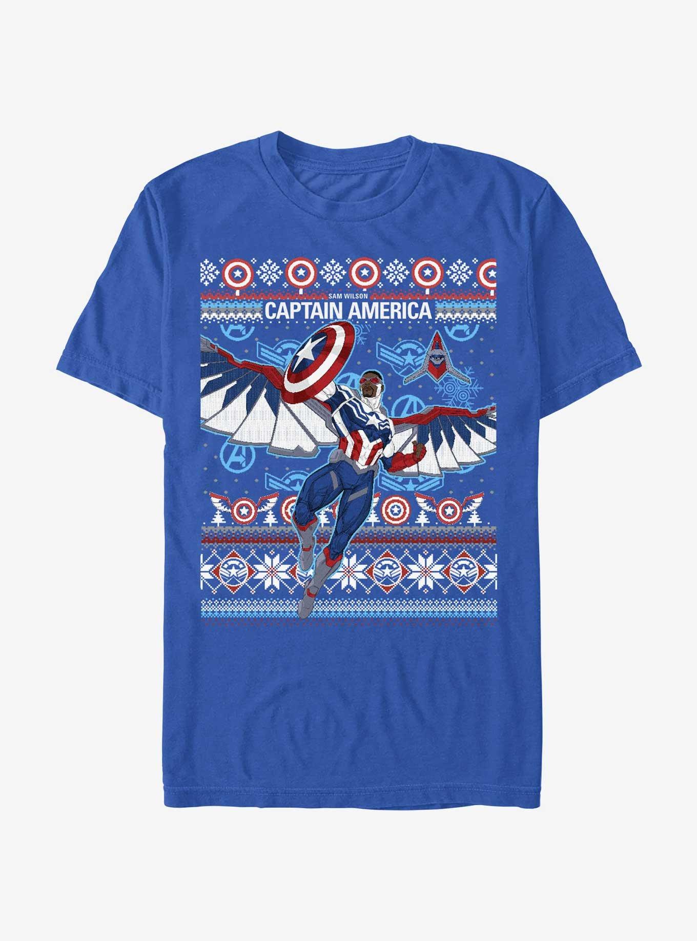 Marvel Captain America Sam Wilson Ugly Holiday T-Shirt, , hi-res